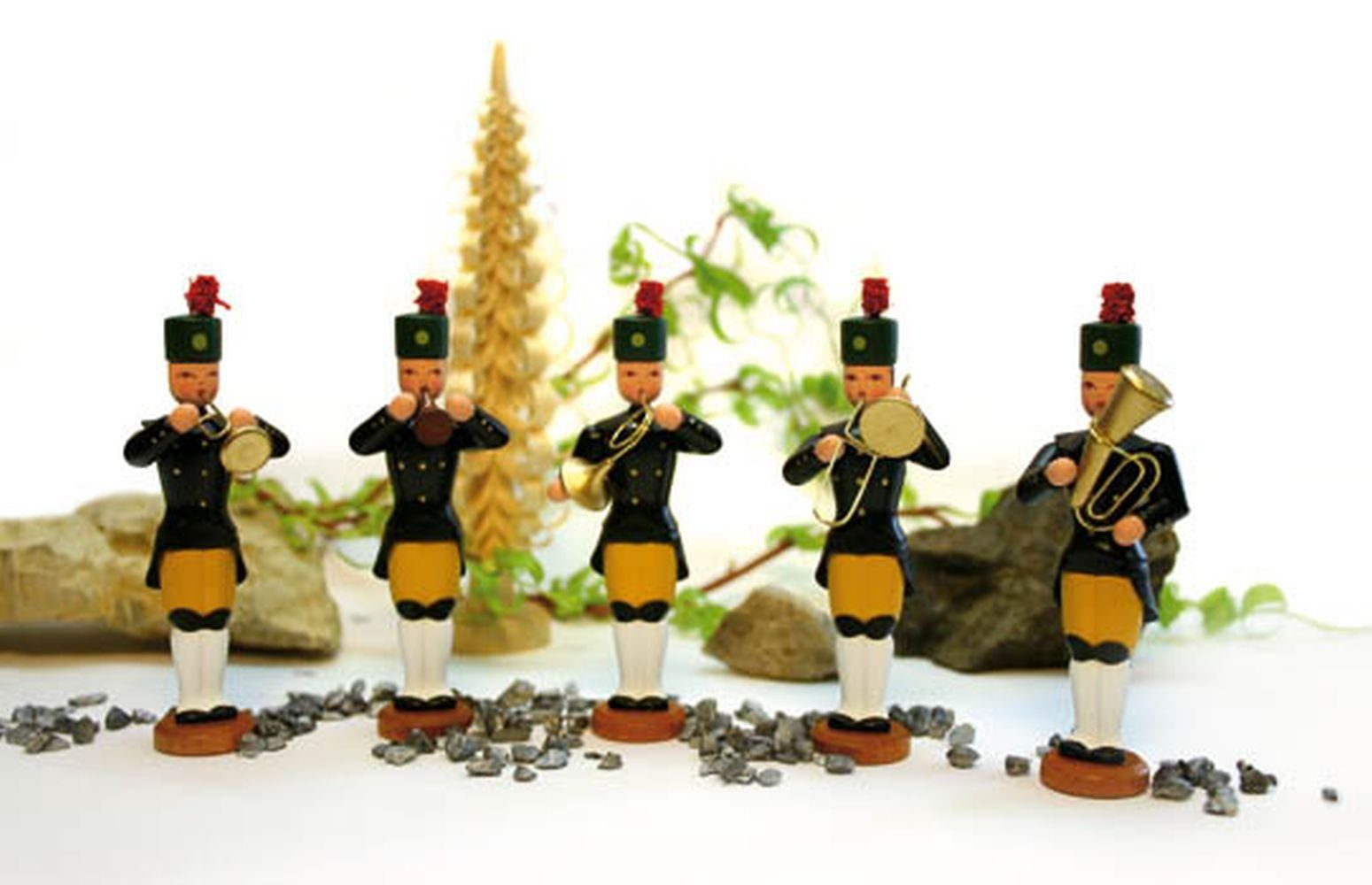 Weihnachtsfigur Miniaturfiguren Bergmannskapelle 5tlg. bunt Höhe=9,5cm NEU