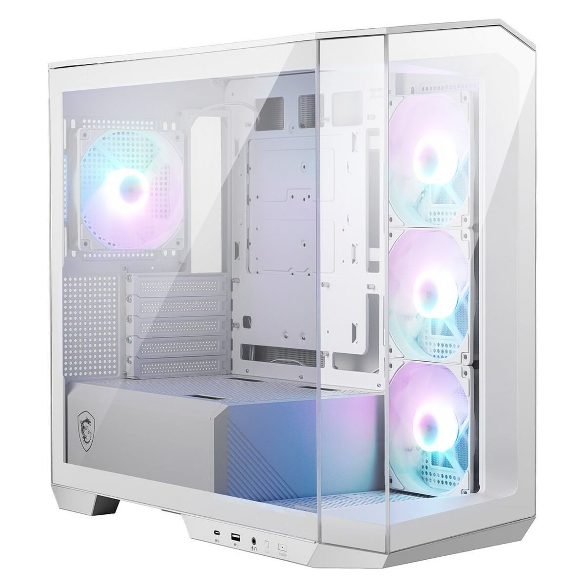 MSI Gaming-Gehäuse ATX Semi-Tower Gehäuse MSI MAG PANO M100R PZ Weiß Bunt