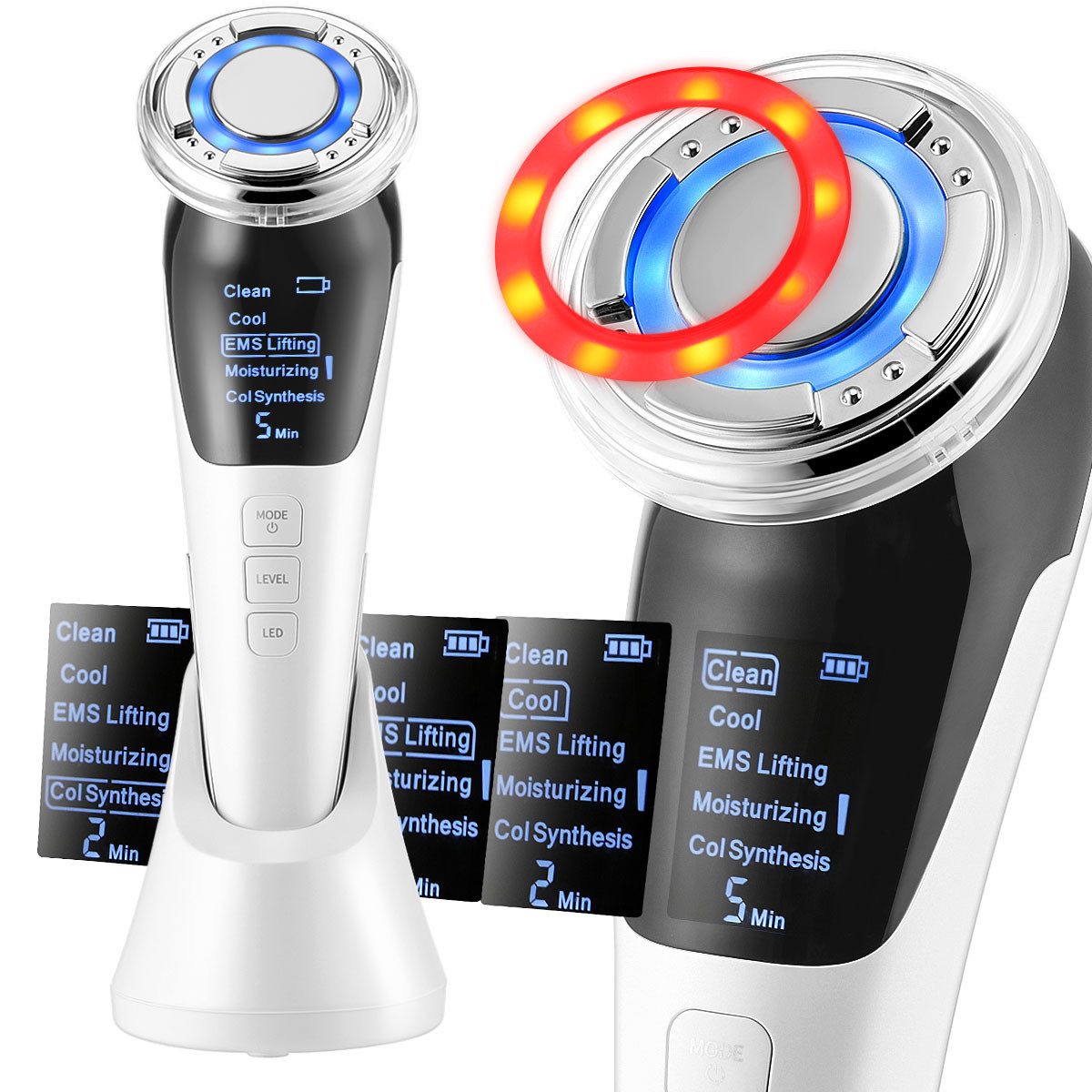 Gesichtsmassagegerät 5-in-1 Gesichtslifting-Maske zum Straffen,Liften,Reinigen &Abschwellen