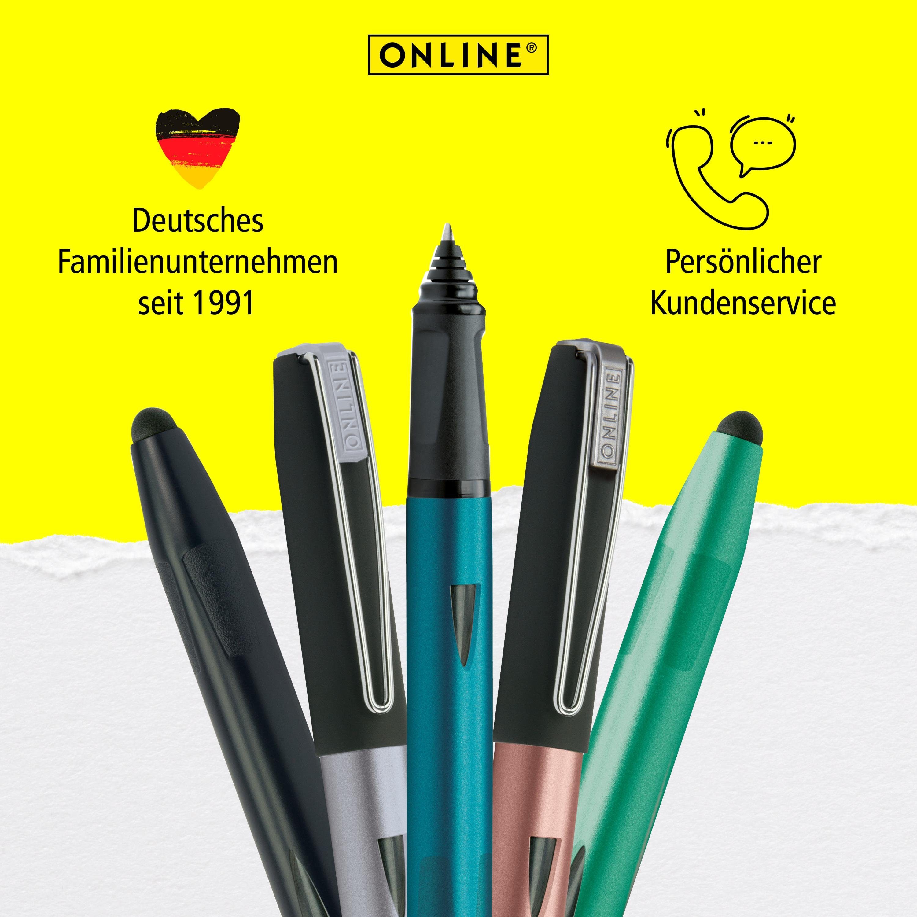 Tintenroller ergonomisch, für Schule, Petrol Plus, Switch ideal Pen mit Stylus-Tip die Online