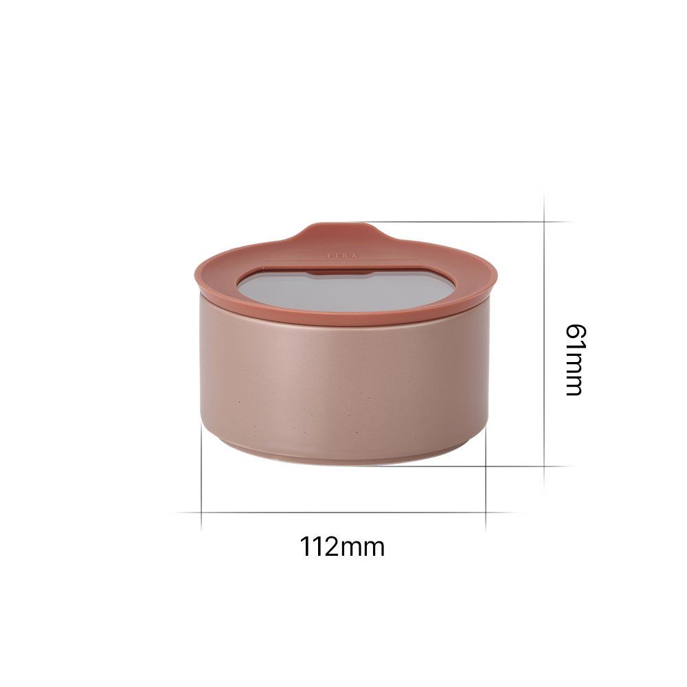 One FIKA - Rosé Silikon, 420ml NEOFLAM® Keramik, Pink, Vorratsdose Keramik (1-tlg) Vorratsdose