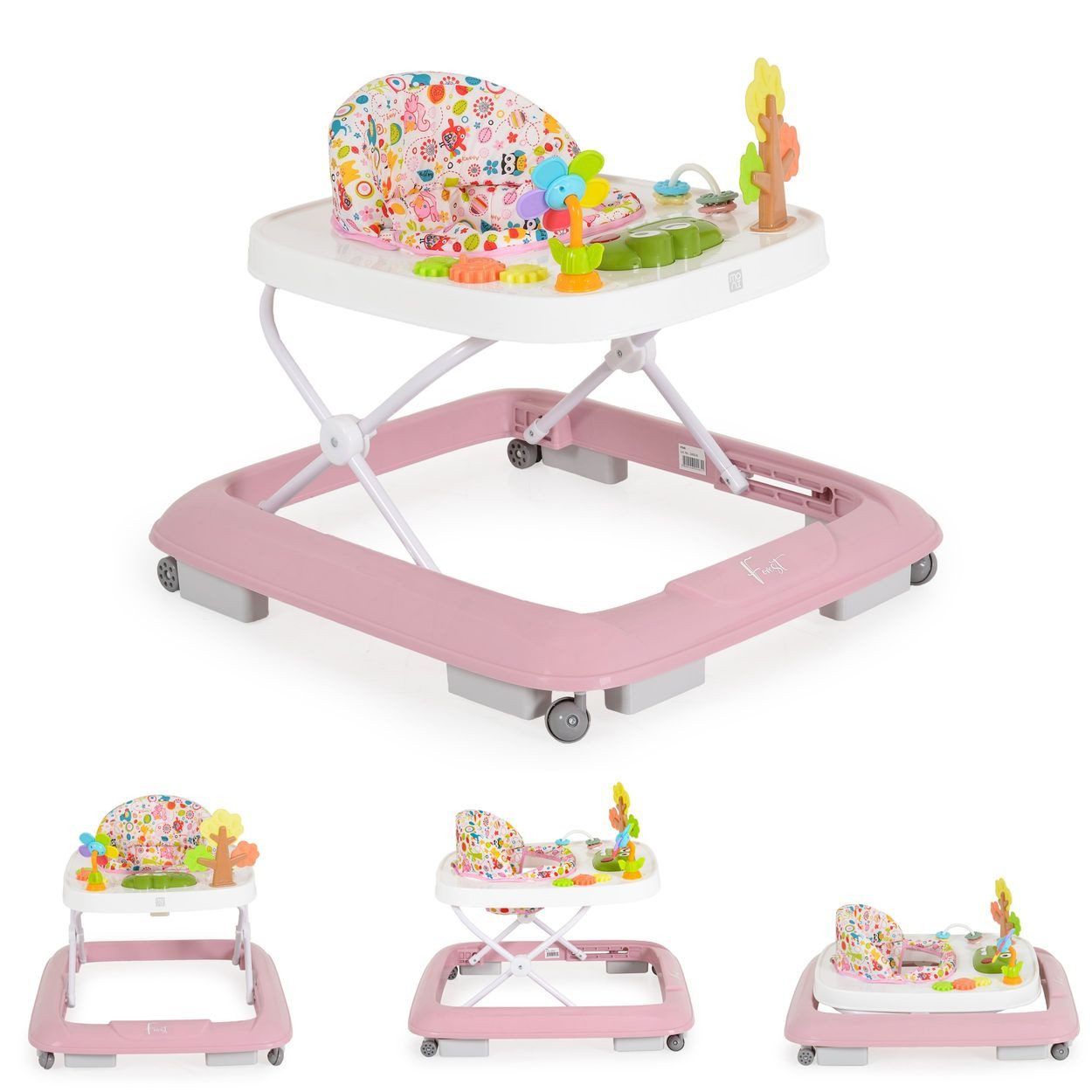 Moni Lauflernhilfe Forest, Silikon, Lichter Spielcenter Räder faltbar Stopper 12 kg, 4 Räder