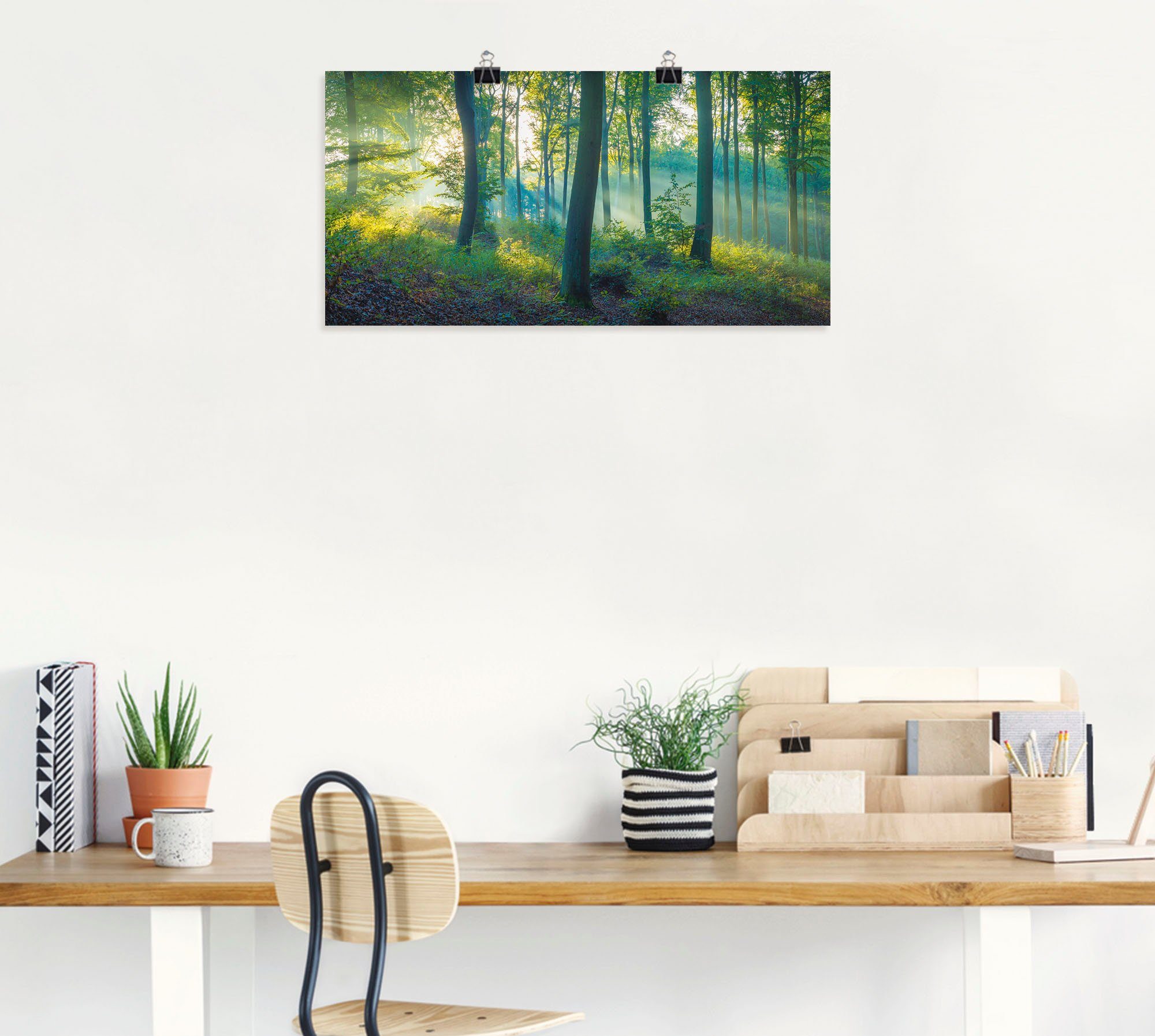 Artland Wandbild Wald Panorama, Waldbilder (1 versch. Größen Wandaufkleber St), oder Poster in Alubild, als Leinwandbild