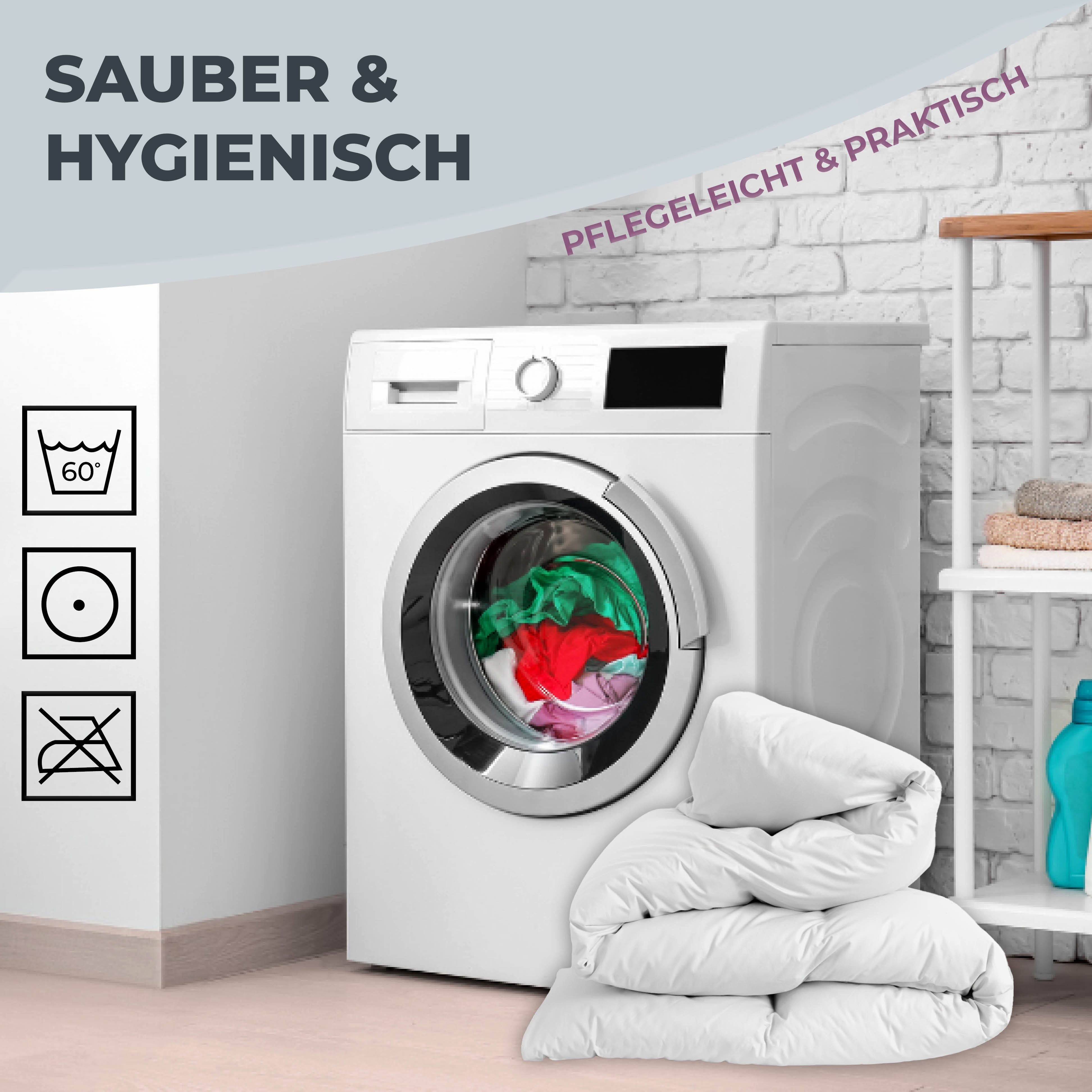 VELORA Bett-Set Bettdecke 135x200 – Allergikerfreundlich & atmungsaktiv, Füllung: Polyester, natürliche Ganzjahresdecke - Vegane Bettdecke