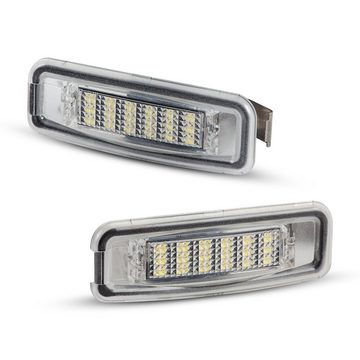 LLCTOOLS KFZ-Ersatzleuchte LED Kennzeichenbeleuchtung Auto, E-geprüft mit geringem Verbrauch, Plug and Play, 2 St., kaltweiß, 6000K, 18 SMD, Kennzeichenleuchte für Ford Focus MK1 1998 - 2005