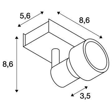 SLV Deckenspot Deckenspot Puri, GU10 QPAR51, schwarz, einflammig, dreh- und schwenkba, keine Angabe, Leuchtmittel enthalten: Nein, warmweiss, Deckenstrahler, Deckenspot, Aufbaustrahler