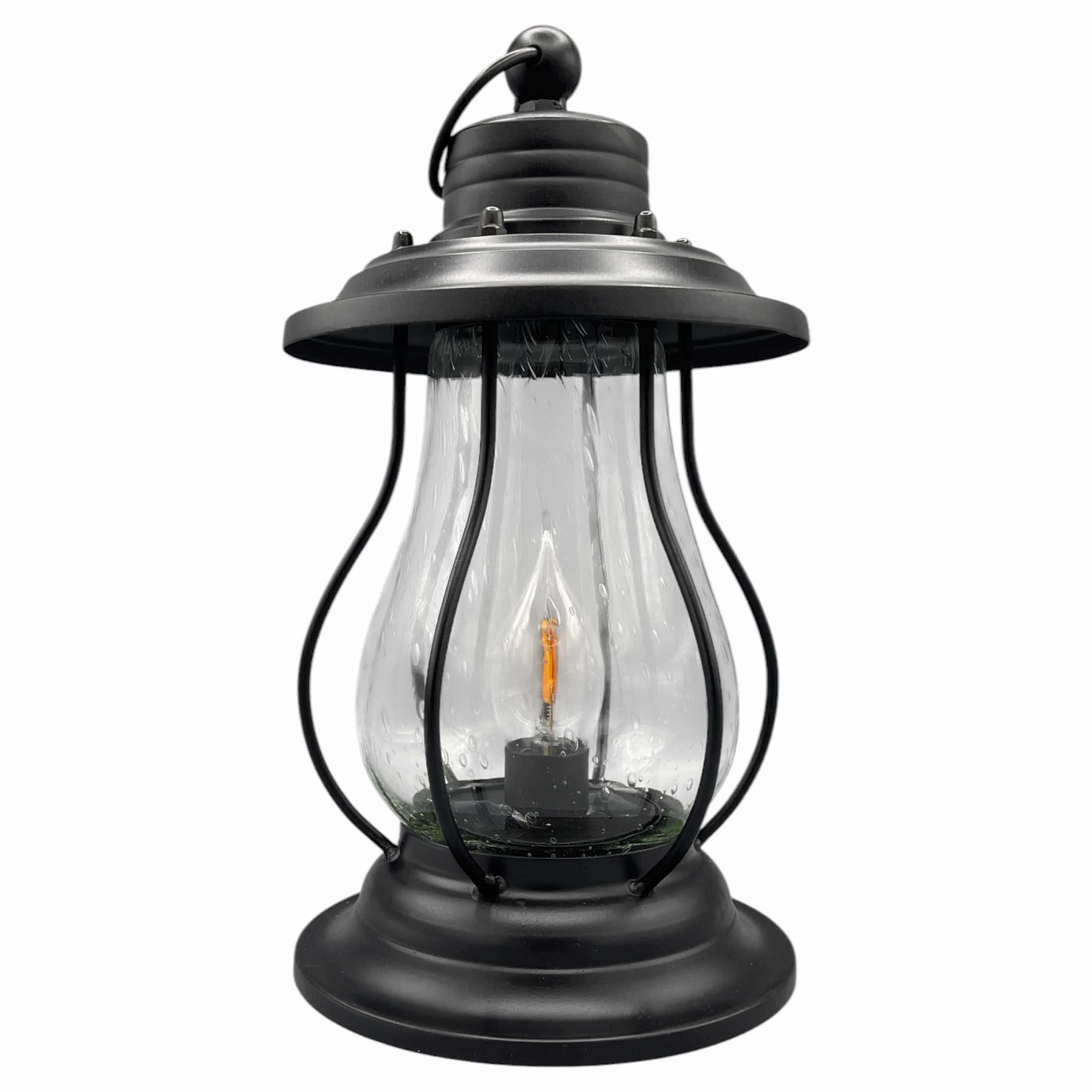 Coen Bakker Deco BV LED Laterne, LED, warmweiß, Metall schwarz Flammeneffekt Vintageoptik 17x31cm