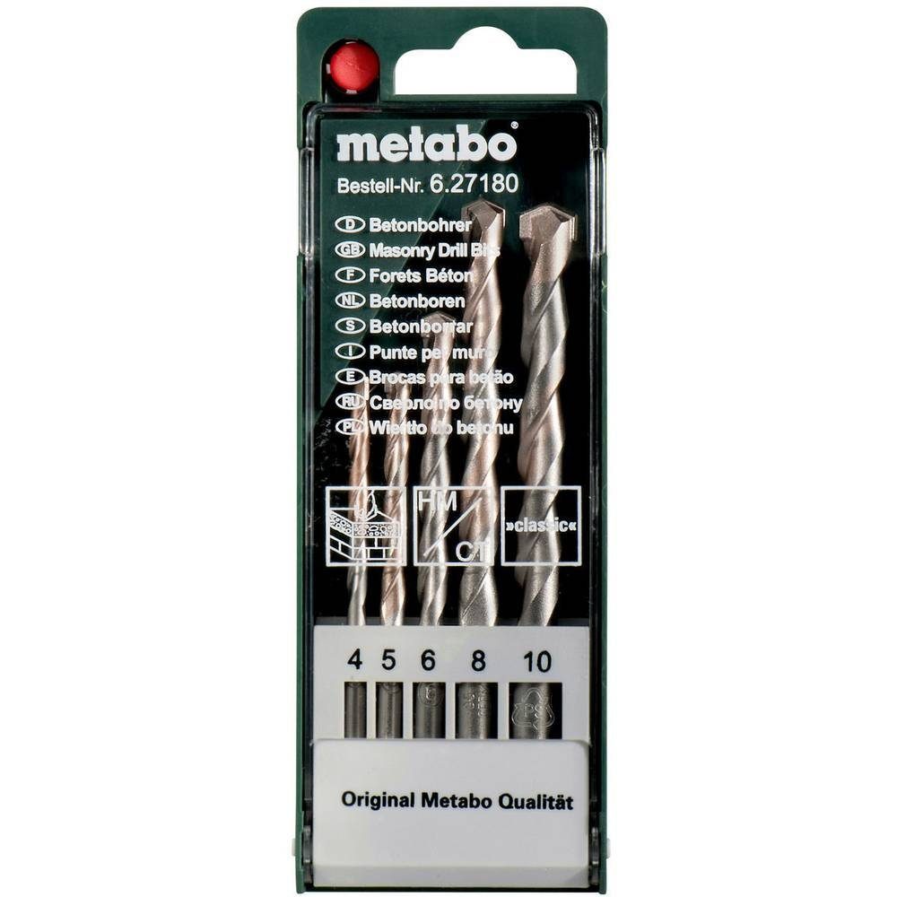 metabo Spiralbohrer Beton-Bohrerkassette classic, 5-teilig 627180000