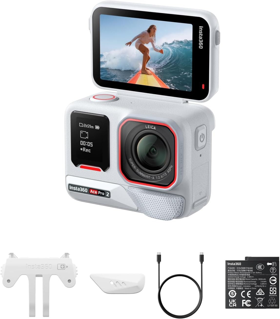 Insta360 Insta360 Ace Pro 2 - 8K wasserdichte Actionkamera Action Cam (8K, WLAN (Wi-Fi), Bluetooth)