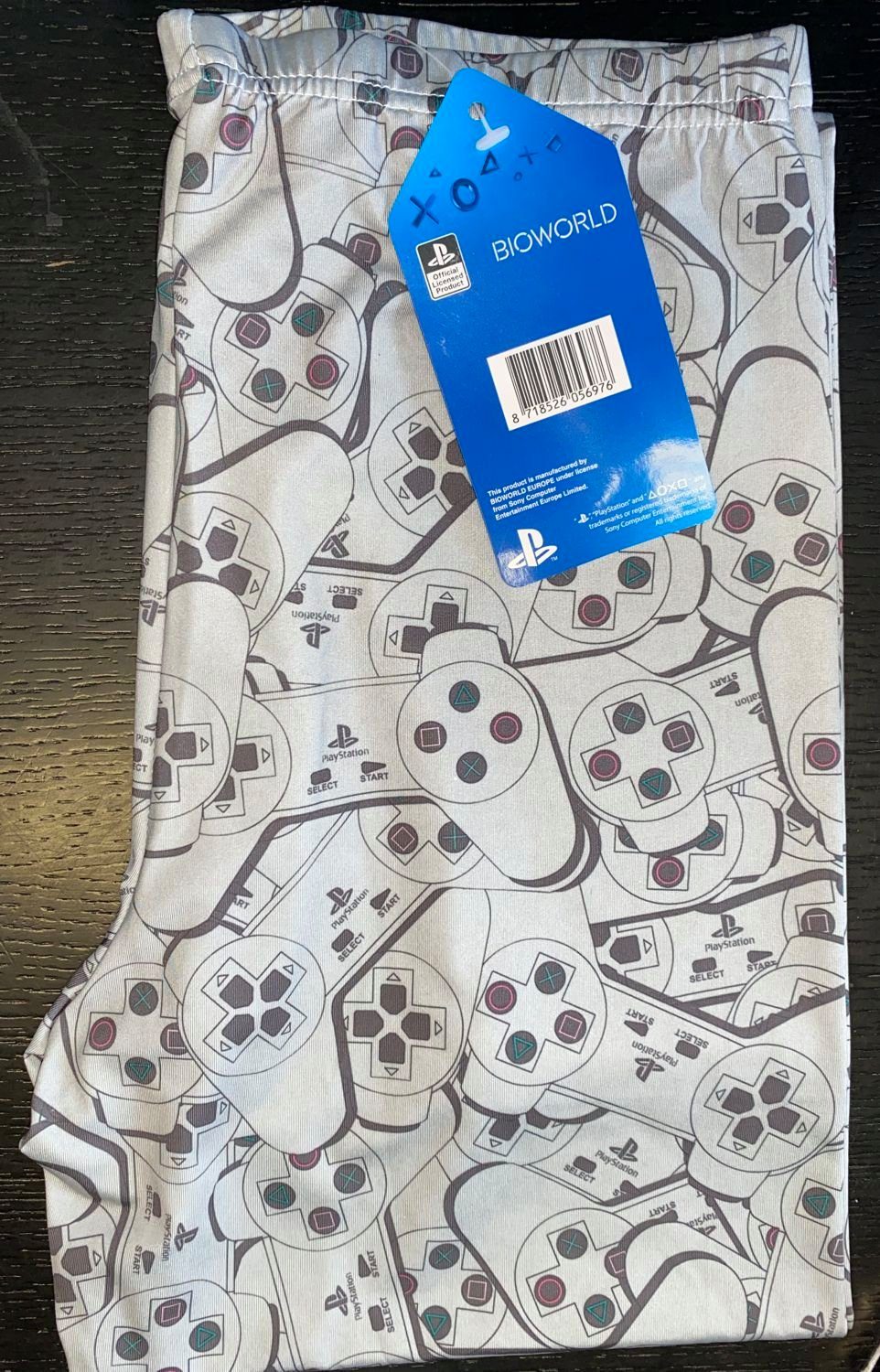 Playstation Leggings PLAYSTATION CONTROLER Leggings Damen und Jugendliche hellgrau Silber PS4 PS5 Legins Gr. S M L XL
