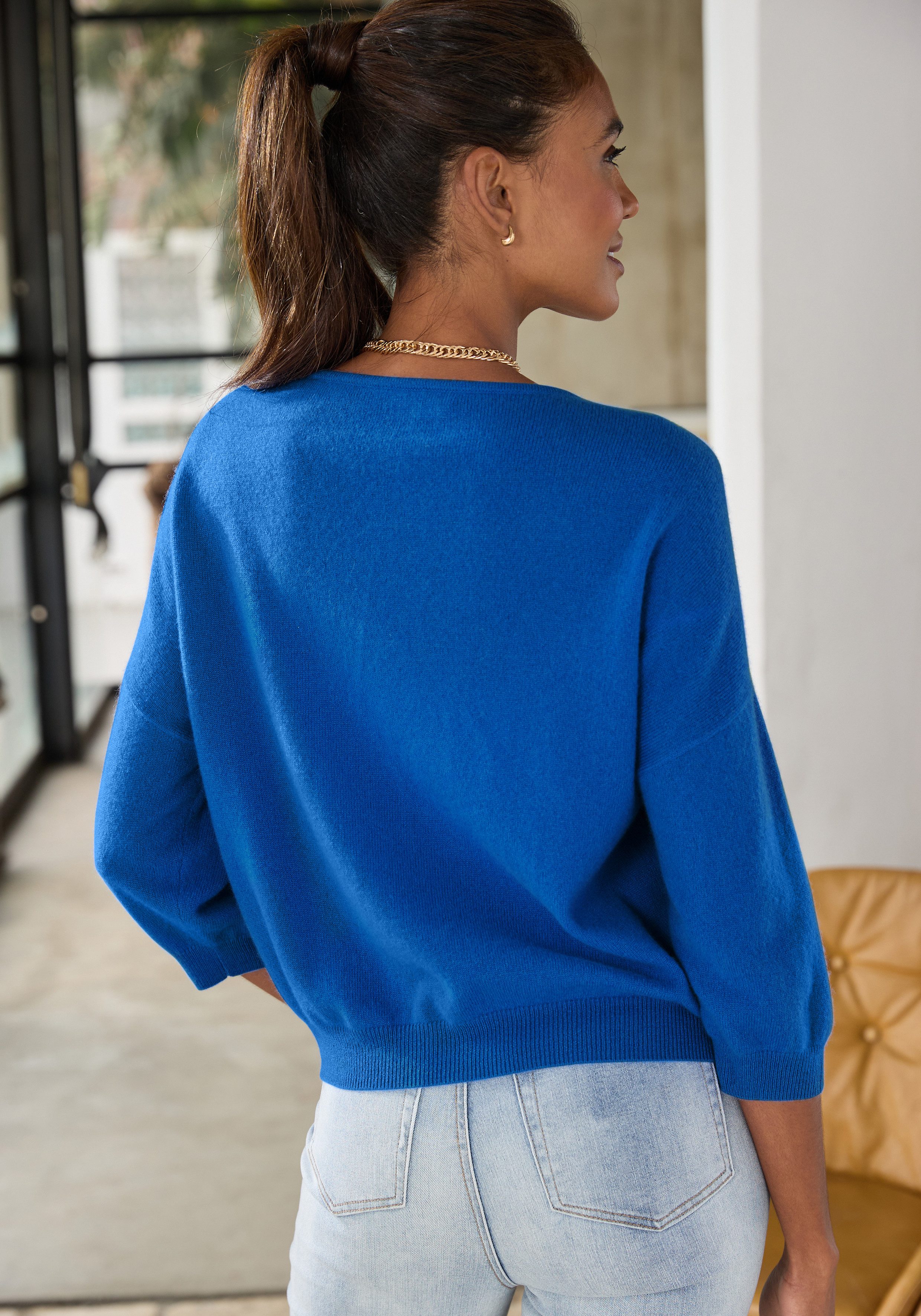 LASCANA Kaschmirpullover mit V-Ausschnitt