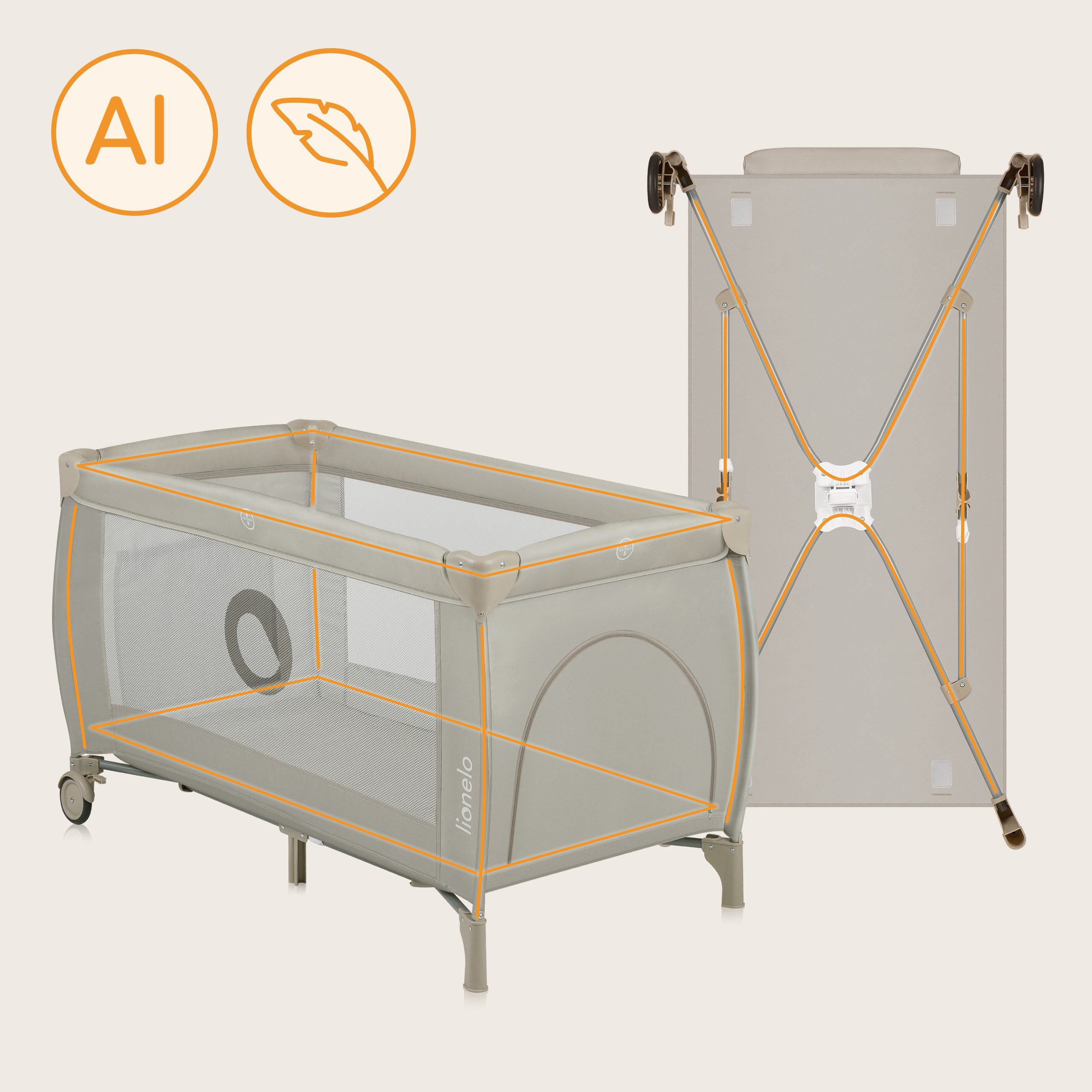 lionelo Baby-Reisebett Stefi Plus, 2in1: Babybett günstig online kaufen