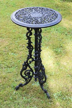 Aubaho Gartentisch Gartentisch Gusseisen 72cm Tisch Beistelltisch Eisen Antik-Stil schwar