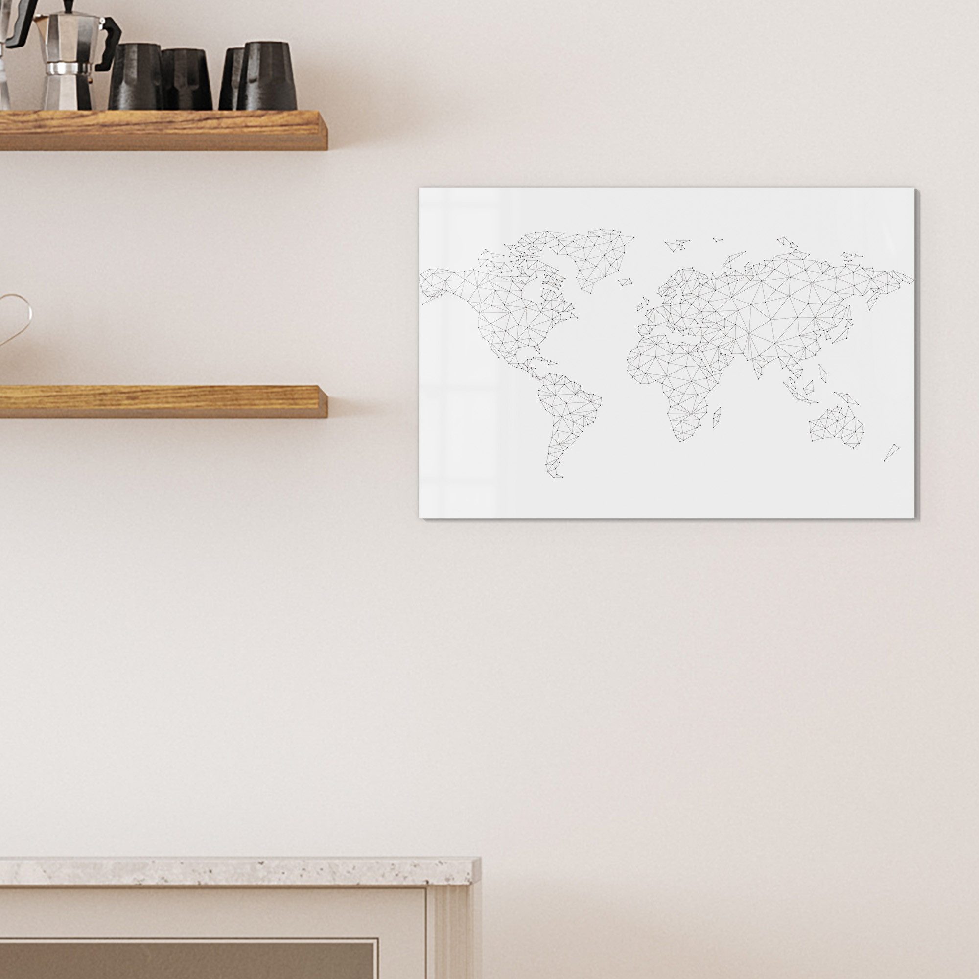 DEQORI Magnettafel 'Vernetzte Welt', Whiteboard Pinnwand beschreibbar