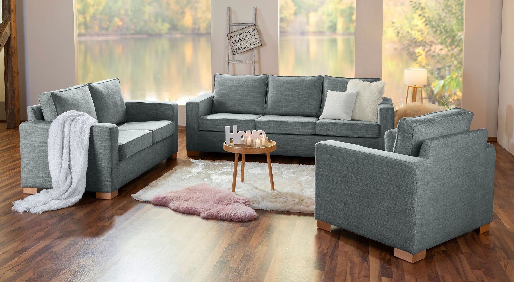 58 aufm Kessel Sofa Sofa 2-Sitzer Kasia Bezug Chenille Buche natur, Sparpreis inkl. Kostenlosem Versand 1 Teile, hochwertig verarbeitet,bequemer Sitz