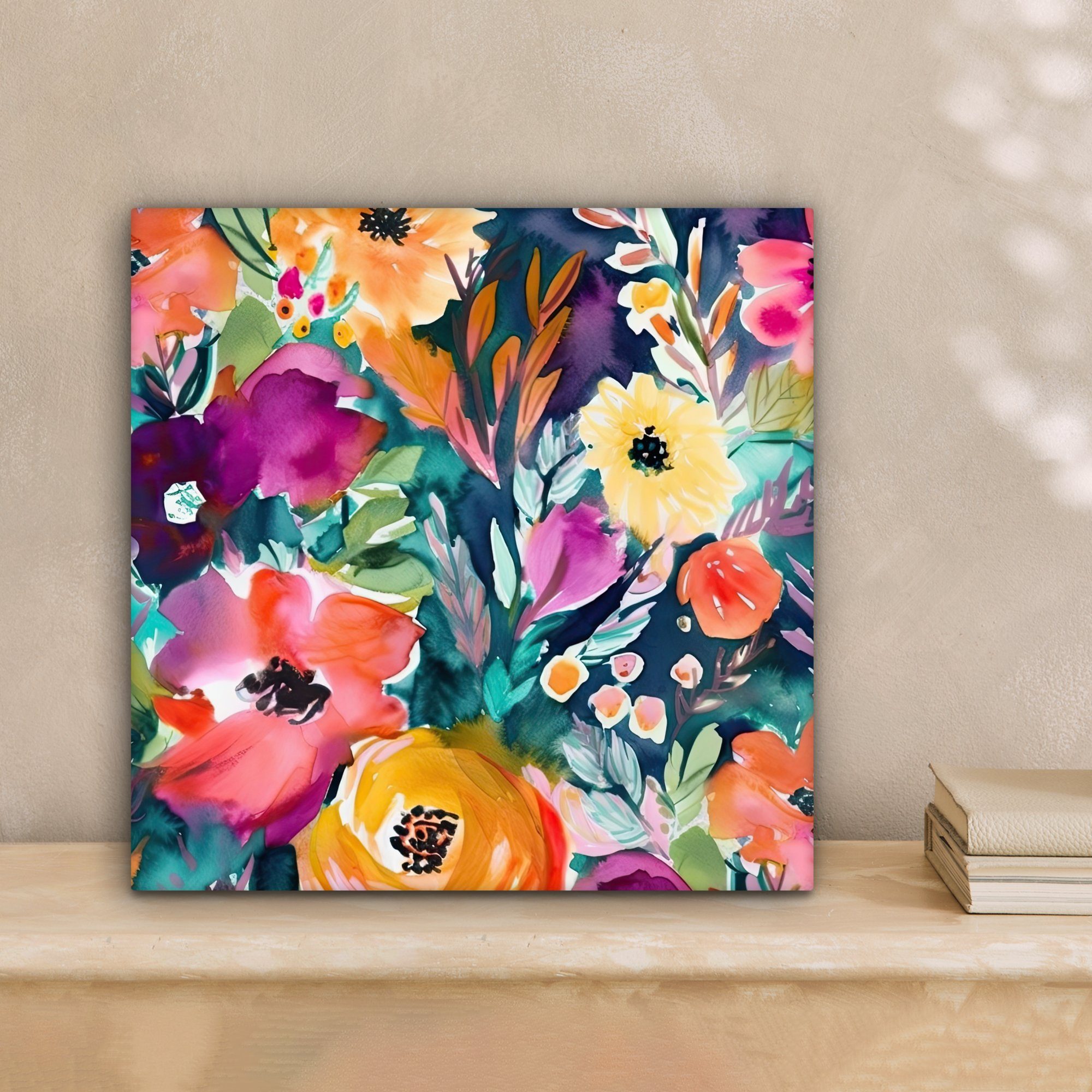 OneMillionCanvasses® Leinwandbild Blumen - Ölfarbe - günstig online kaufen