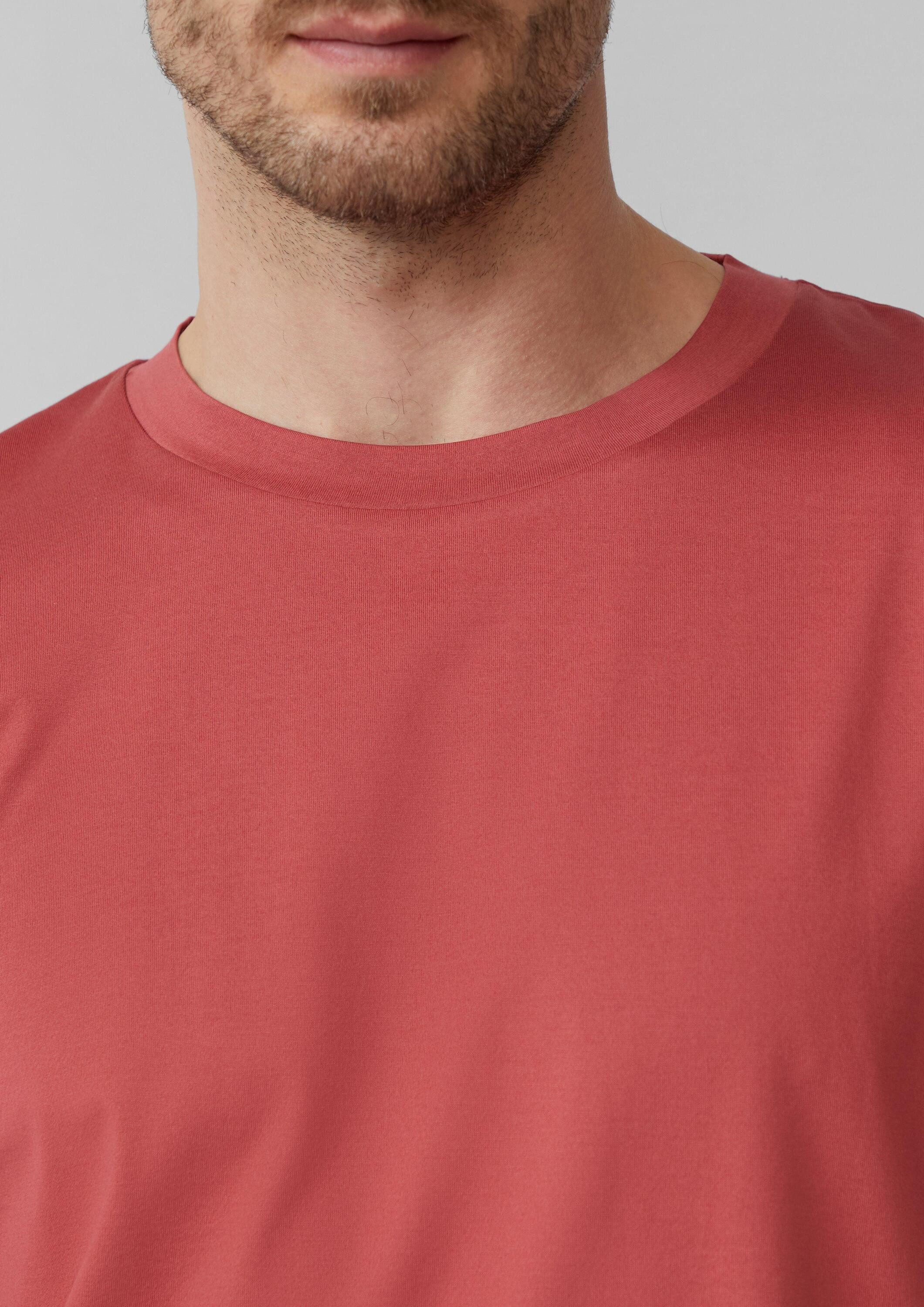 s.Oliver Kurzarmshirt T-Shirt T-Shirt mit Crew Neck aus mercerisiertem Baumwolljersey