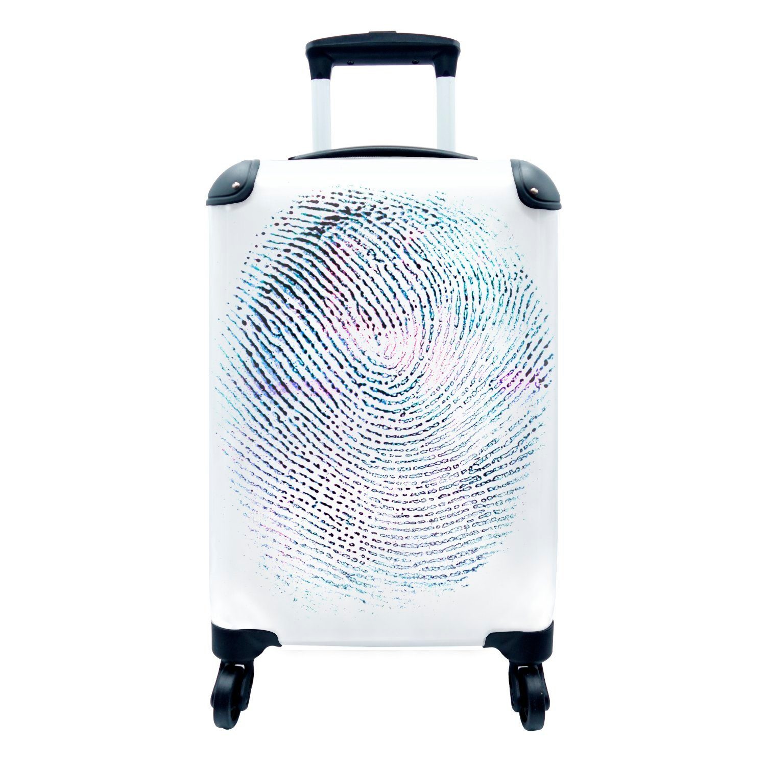 MuchoWow Handgepäckkoffer Farbiger Fingerabdruck, Reisetasche 4 Reisekoffer Trolley, mit rollen, Rollen, Handgepäck Ferien, für
