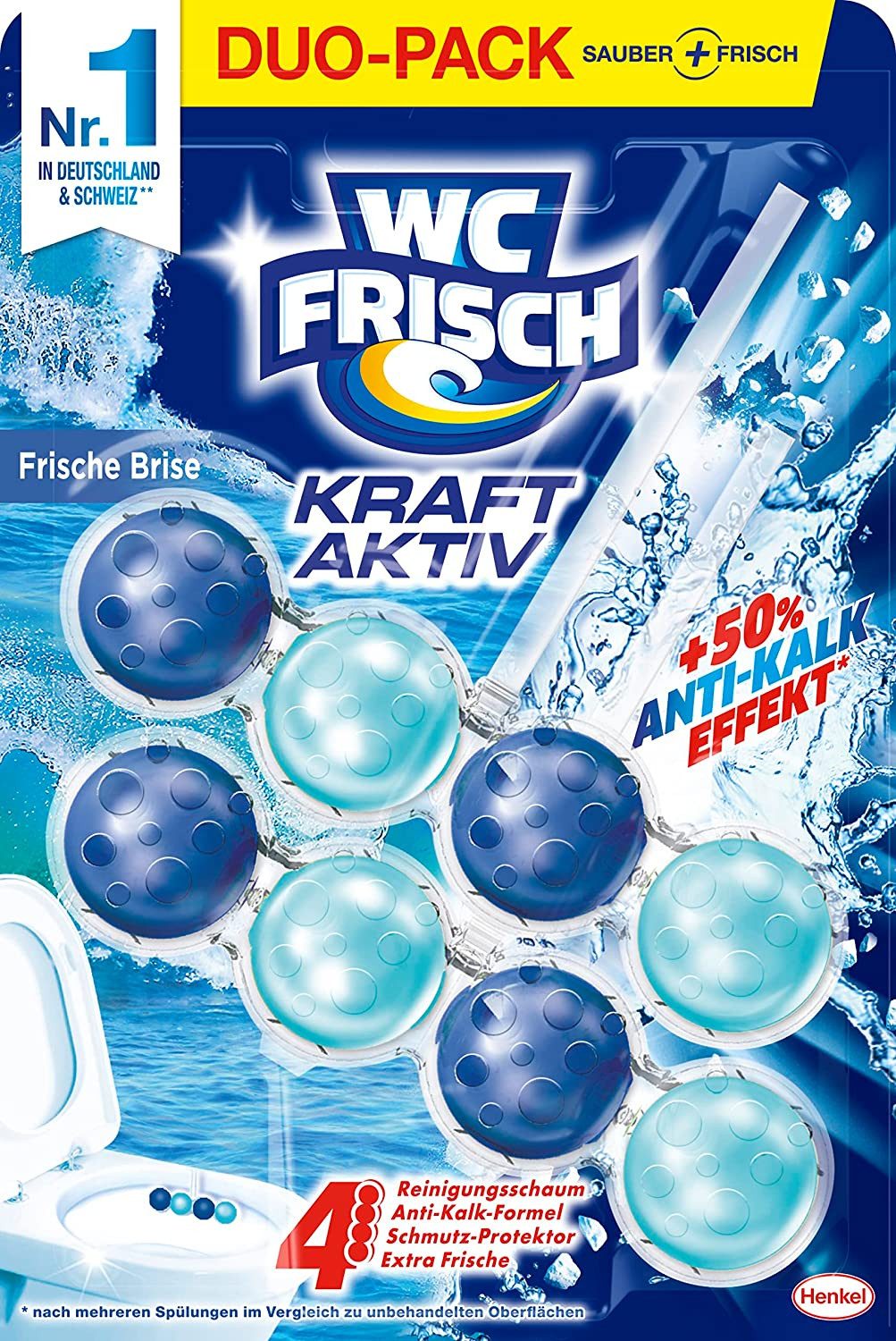 WC Frisch WC FRISCH Duftspüler Frische Brise Kraft Aktiv 100g Засіб для чищення туалету (Doppelpack, [2-St. Duftsteine für langanhaltend frischen Duft)
