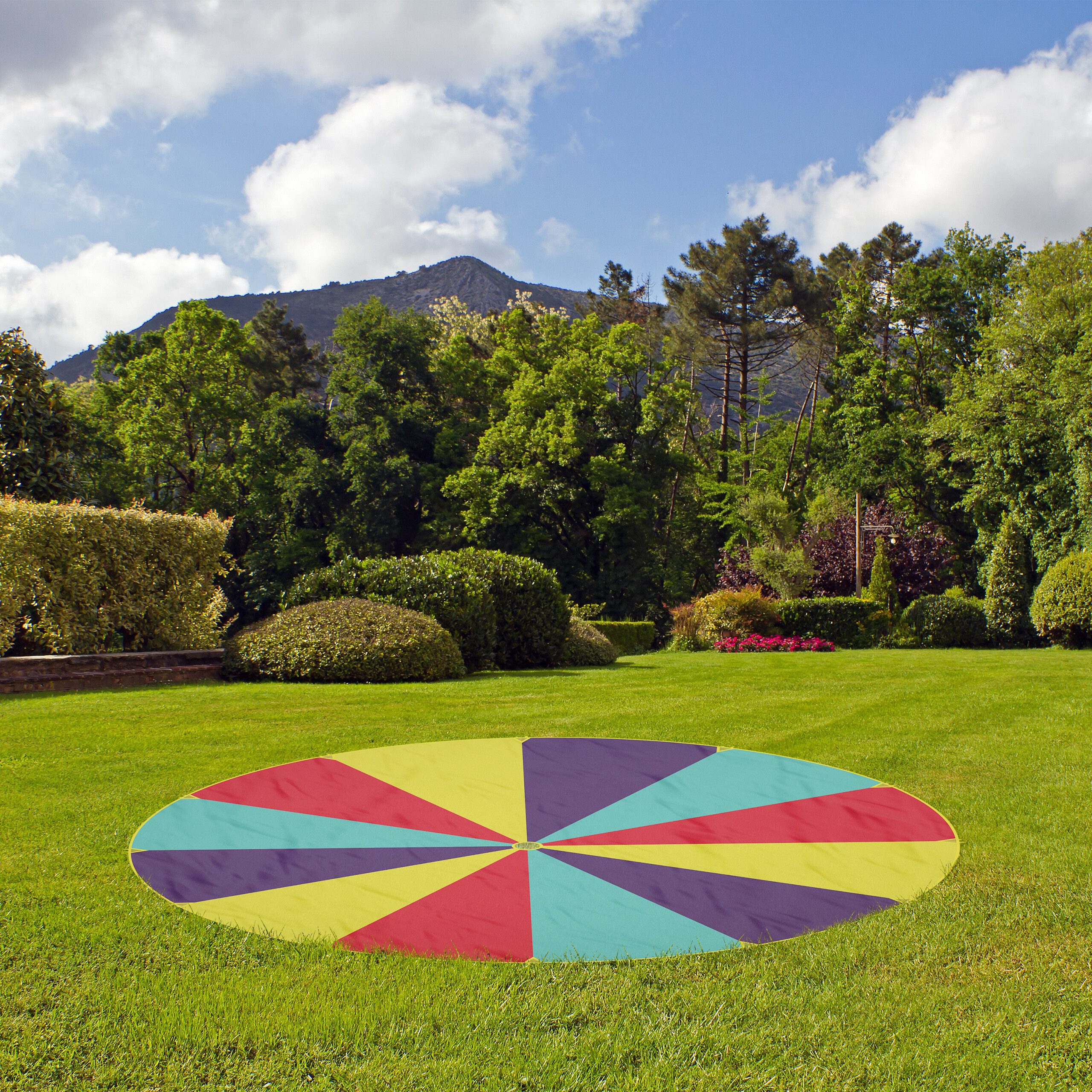 relaxdays Spielzeug-Gartenset Schwungtuch Ø 6 m, (1-tlg)