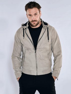 emilio adani Lederjacke Lederjacke mit abnehmbarer Kapuze