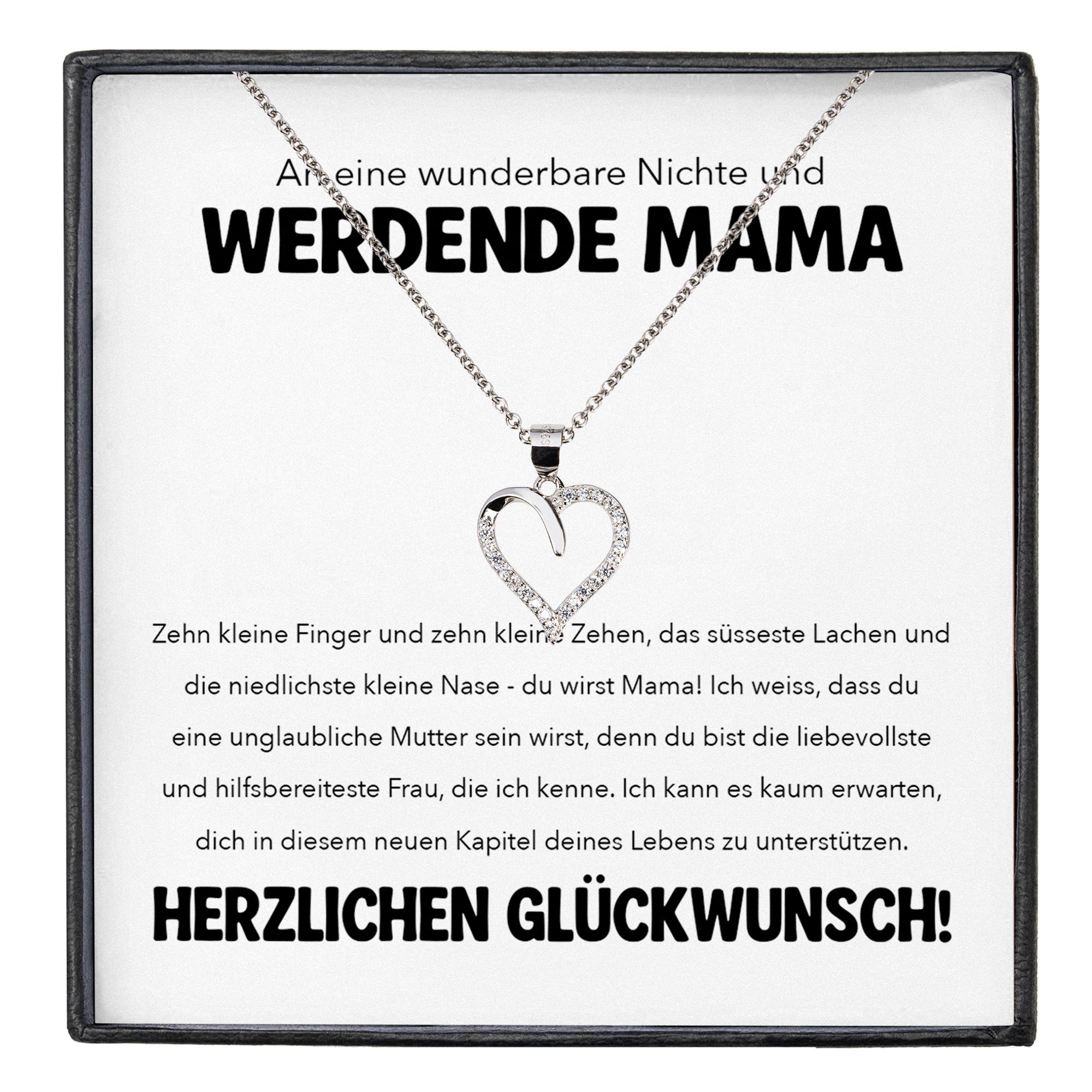 22Feels Schmuckset Geschenk für schwangere Nichte Babyparty Babyshower Mom To Be Werdend (inkl. Geschenktasche, Karte, Poliertuch, Beutel), Silber 925/000, Karte Made In Germany