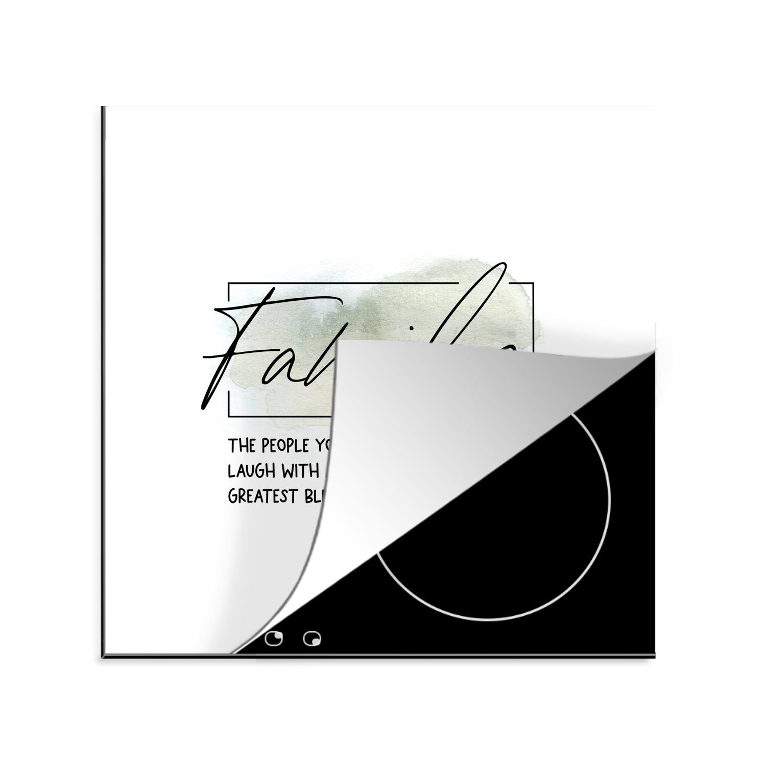 MuchoWow Herdblende-/Abdeckplatte Sprichwörter - Familie - Zitate, Vinyl, (1 tlg), 78x78 cm, Ceranfeldabdeckung, Arbeitsplatte für küche
