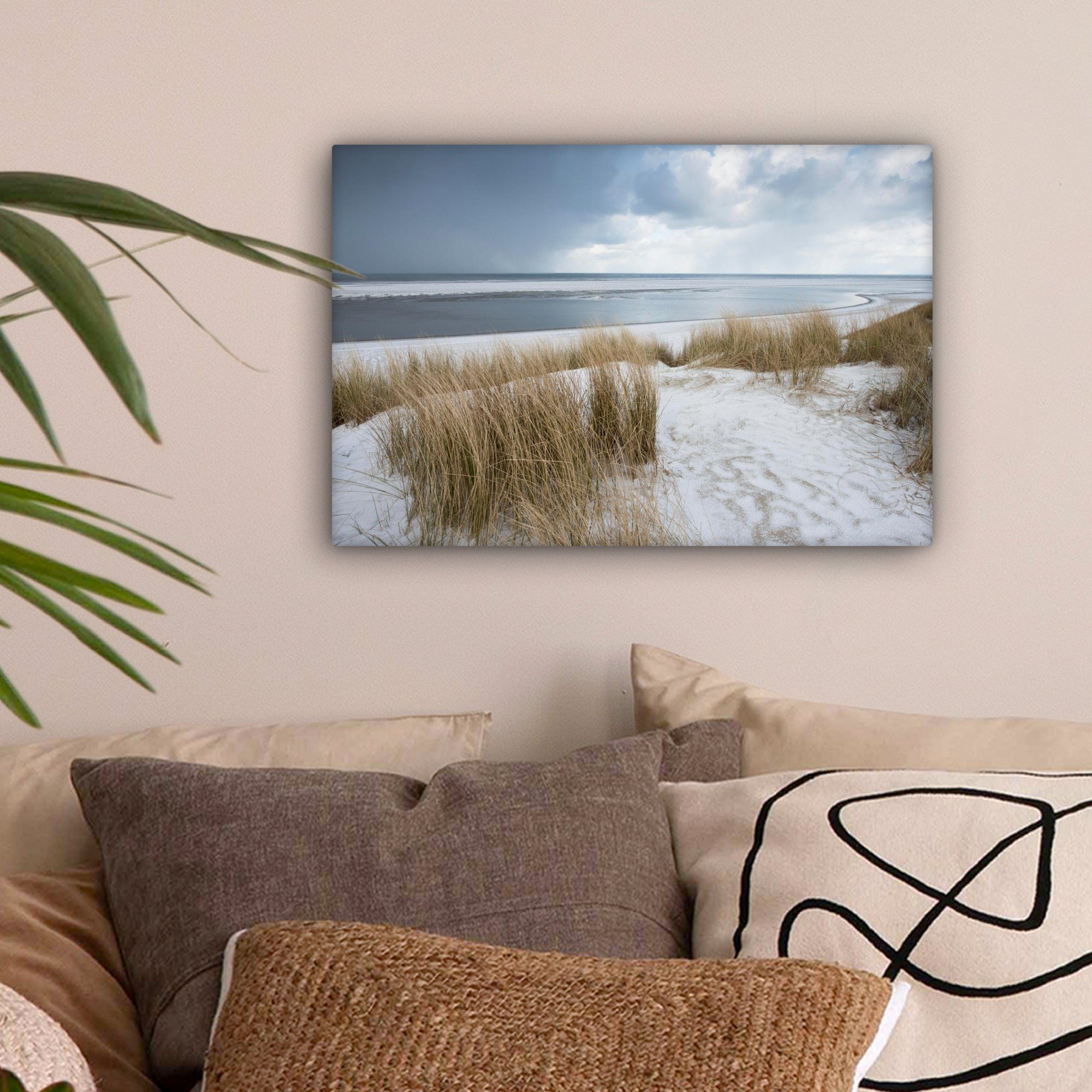 OneMillionCanvasses® Leinwandbild Nordsee - Dünen - Wasser, Fotodruck (1 St günstig online kaufen