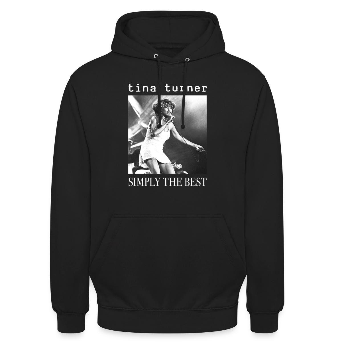 Spreadshirt Hoodie Tina Turner Schwarz Weiß Foto Simply The Best Unisex Hoodie (1-tlg)