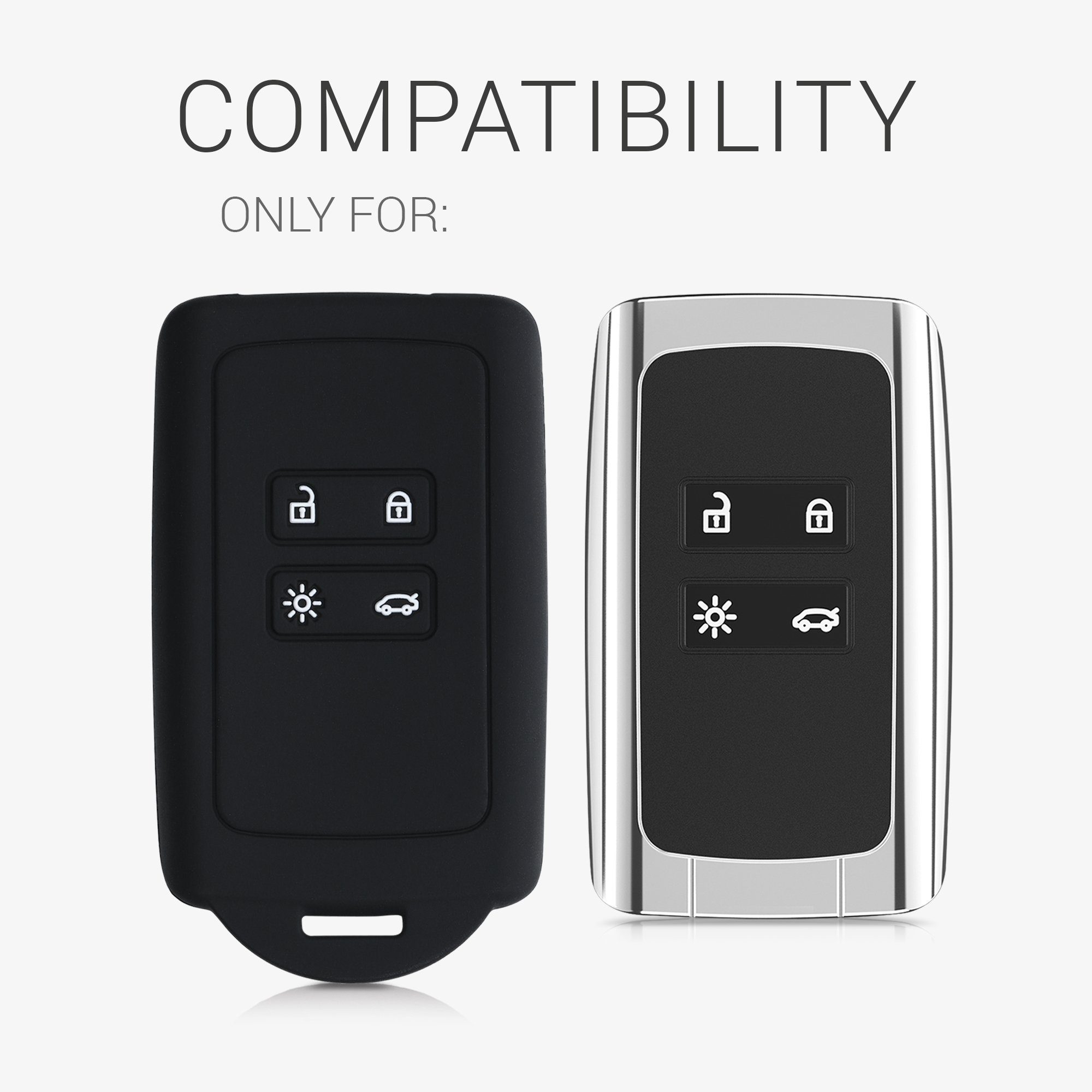 Weiß Schutzhülle Schlüsselhülle Hülle für kwmobile Renault, Autoschlüssel Silikon Schlüsseltasche