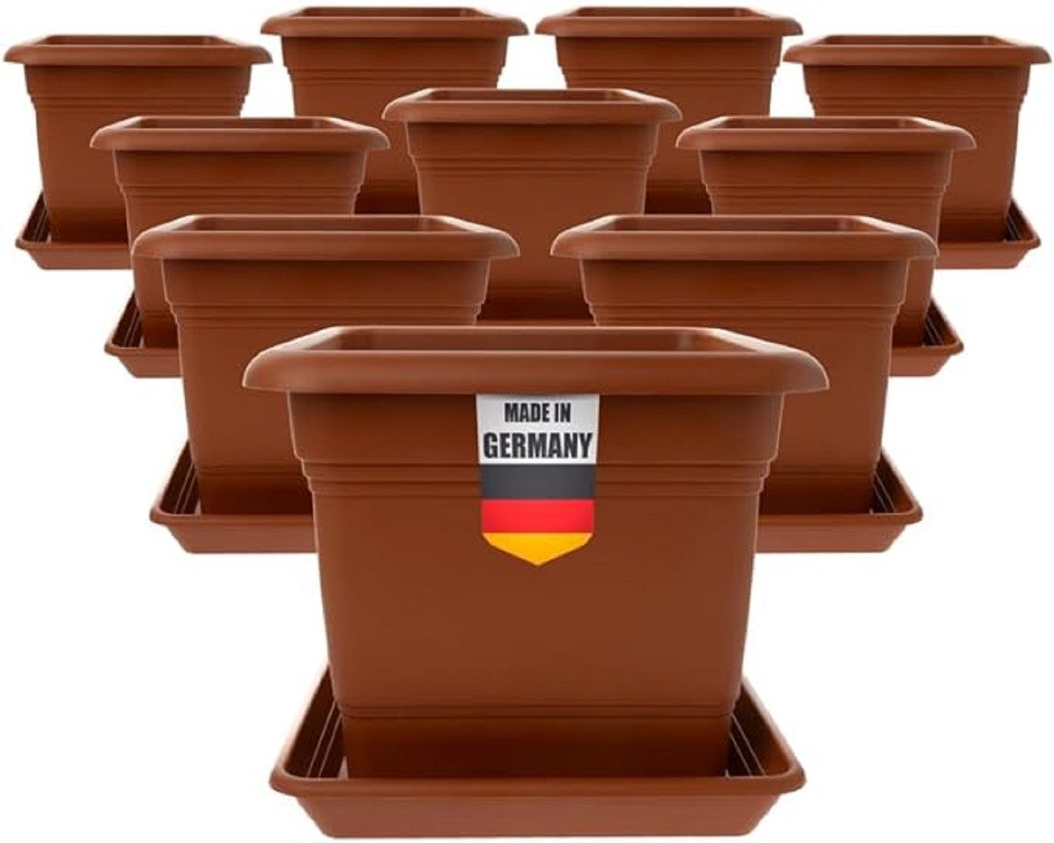 SUSTANIA Blumentopf Pflanzkübel mit Untersetzern (10er günstig online kaufen