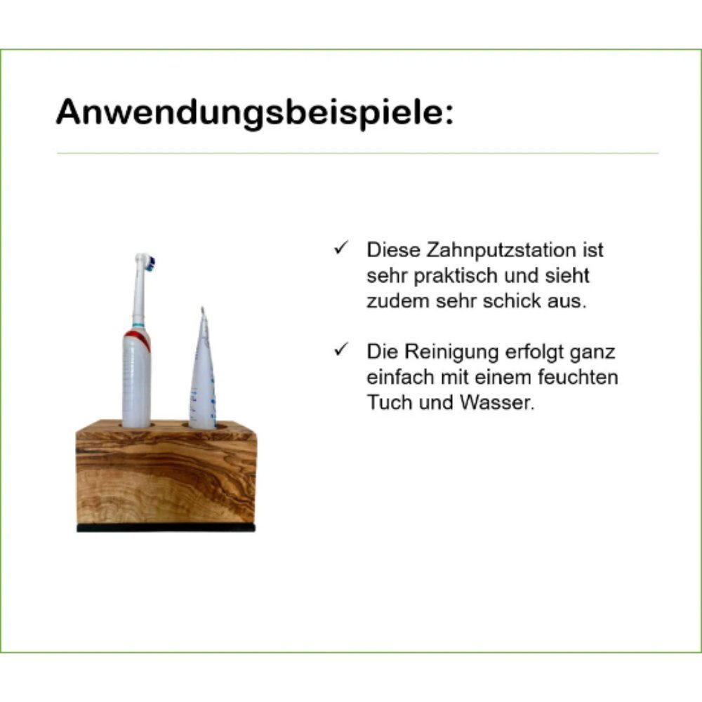 Olivenholz-erleben Zahnputzbecherhalter Zahnputzstation ELEKTRA, antibakterielle Wirkung (1-St)
