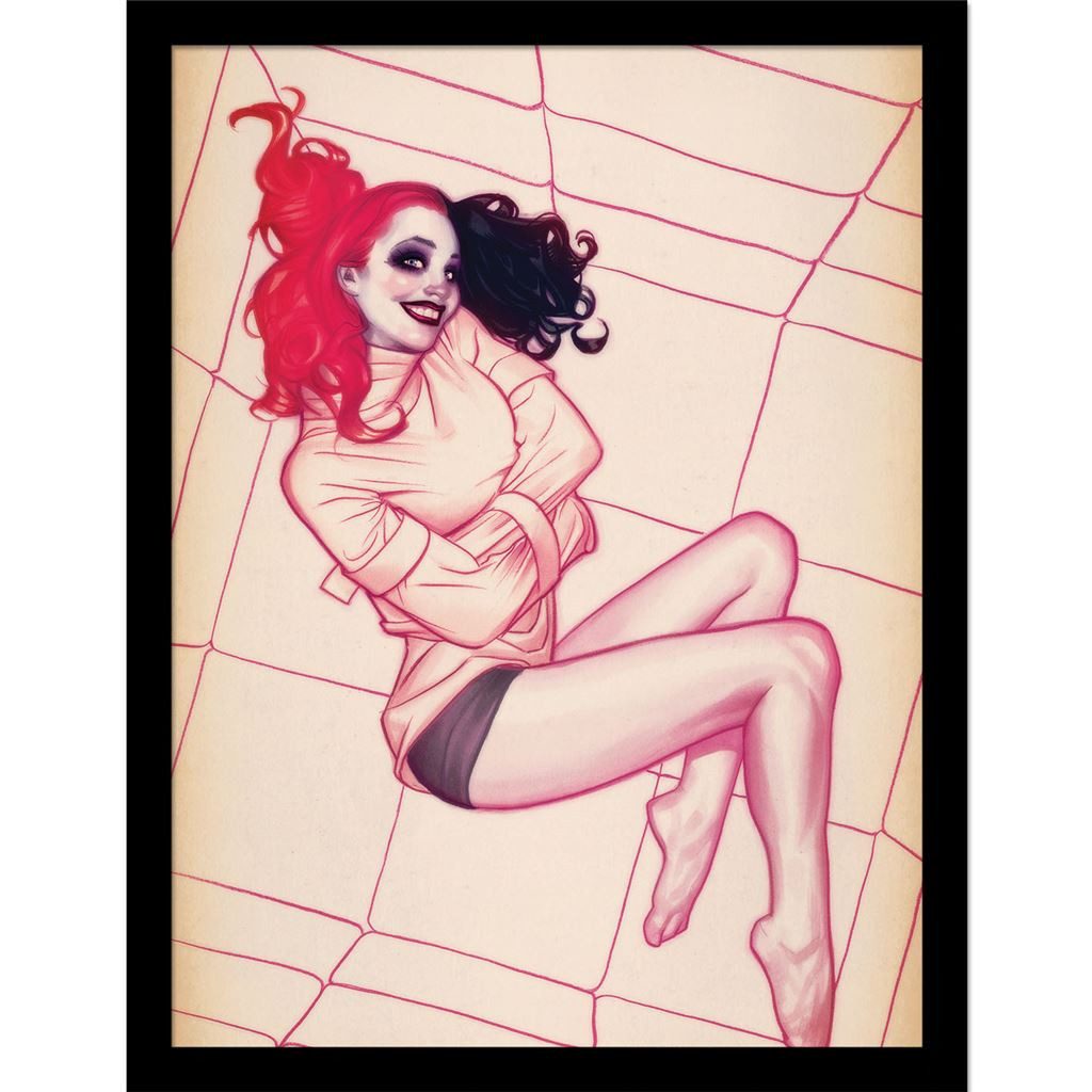 Batman Bild mit Rahmen Harley Quinn Padded Room, Gerahmtes Bild Kunstdruck DC Comics