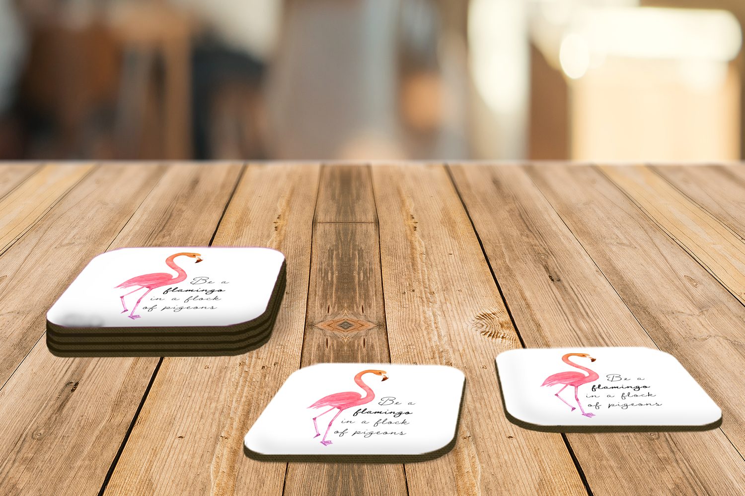 Vogel Zubehör MuchoWow Tasse - Flamingo - - 6-tlg., Untersetzer, für Glasuntersetzer Korkuntersetzer, Glasuntersetzer, Tischuntersetzer, Zitate, Aquarell Gläser,