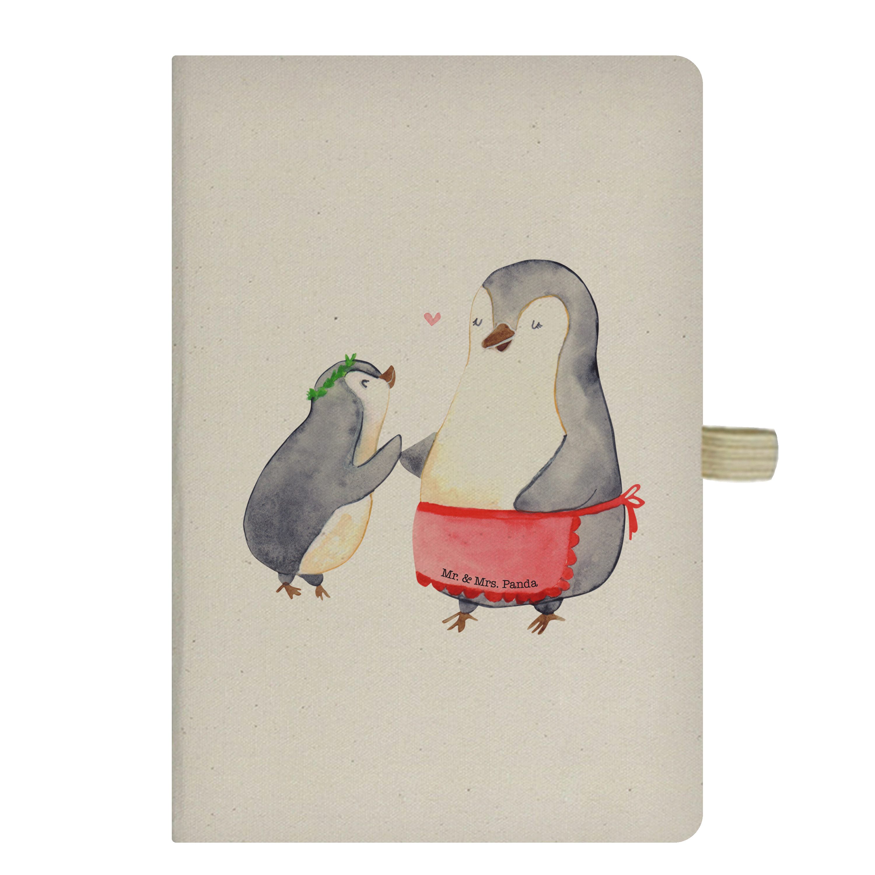 Mr. & Mrs. Panda Notizbuch Pinguin mit Kind - Transparent - Geschenk, Bruder, Pinguine, Notizen, Mr. & Mrs. Panda