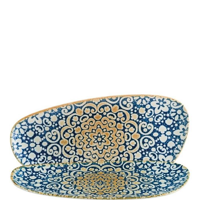 Bonna Servierplatte 6x Bonna Alhambra 36cm Vago Servierplatte Speise Teller Blau oval Porzellan