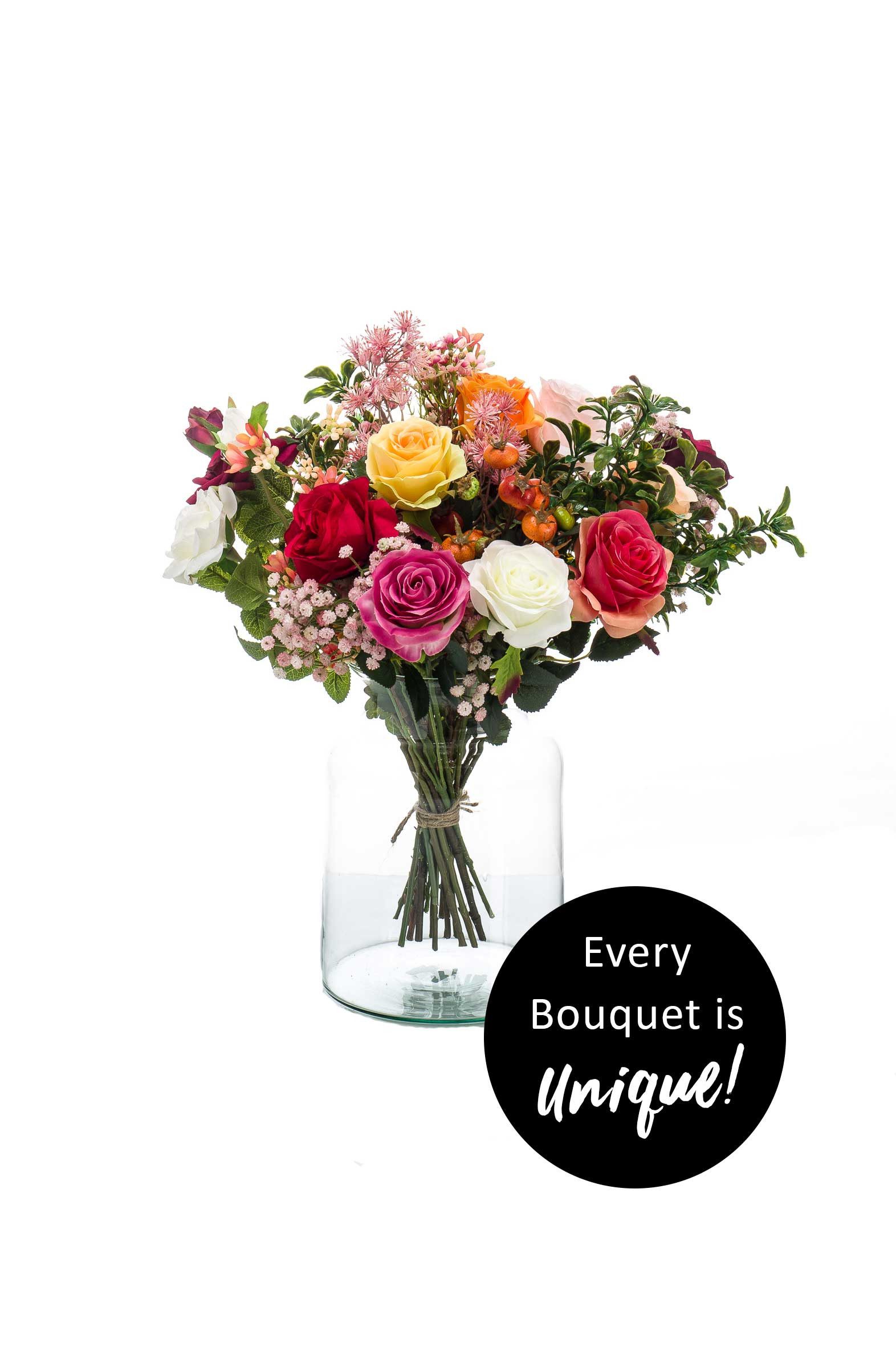 Kunstblumenstrauß Mehrfarbig, Durchmesser 45 cm, Emerald, günstig online kaufen