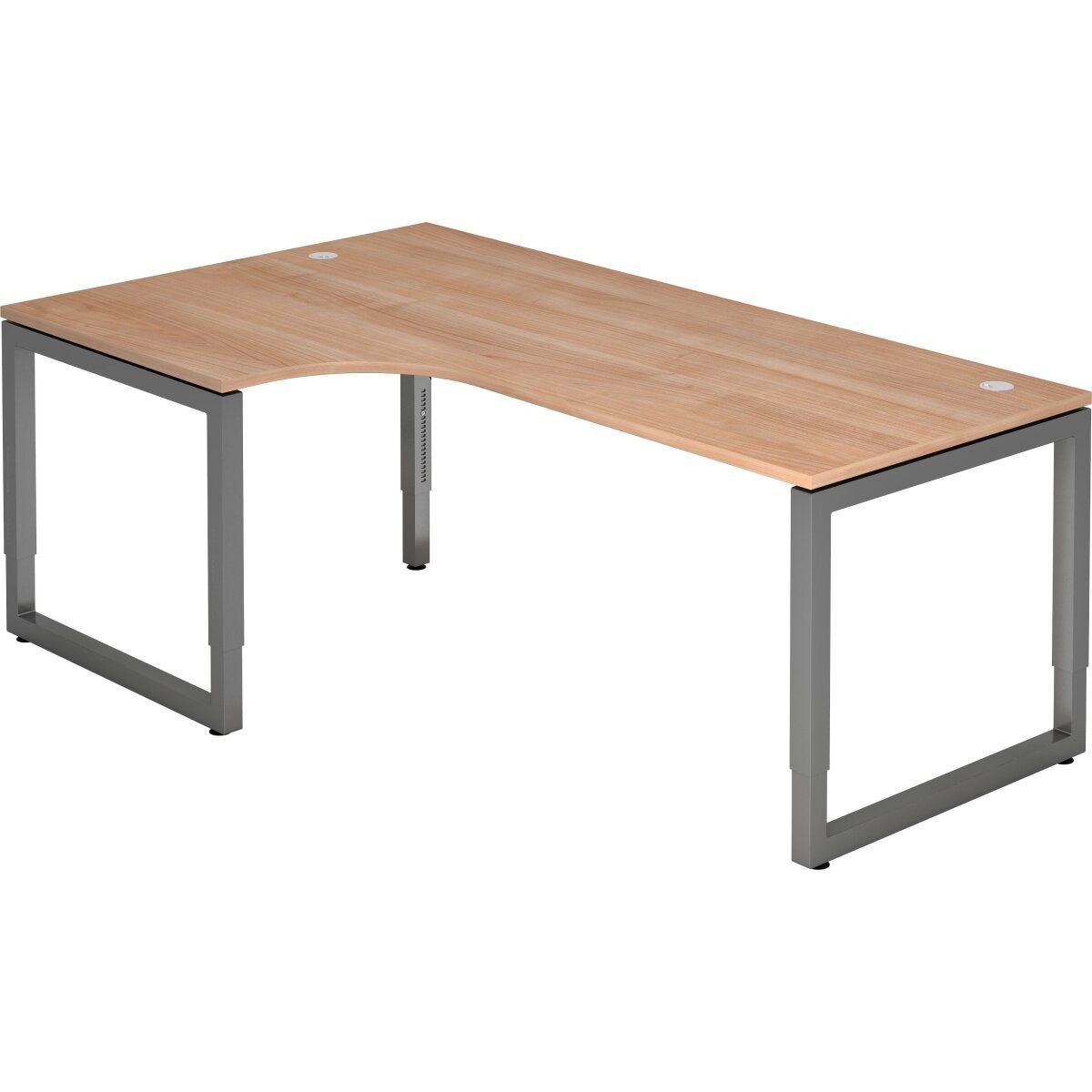 HAMMERBACHER Schreibtisch Schreibtisch O-Fuß eckig 200x120cm Nussbaum/Graphit