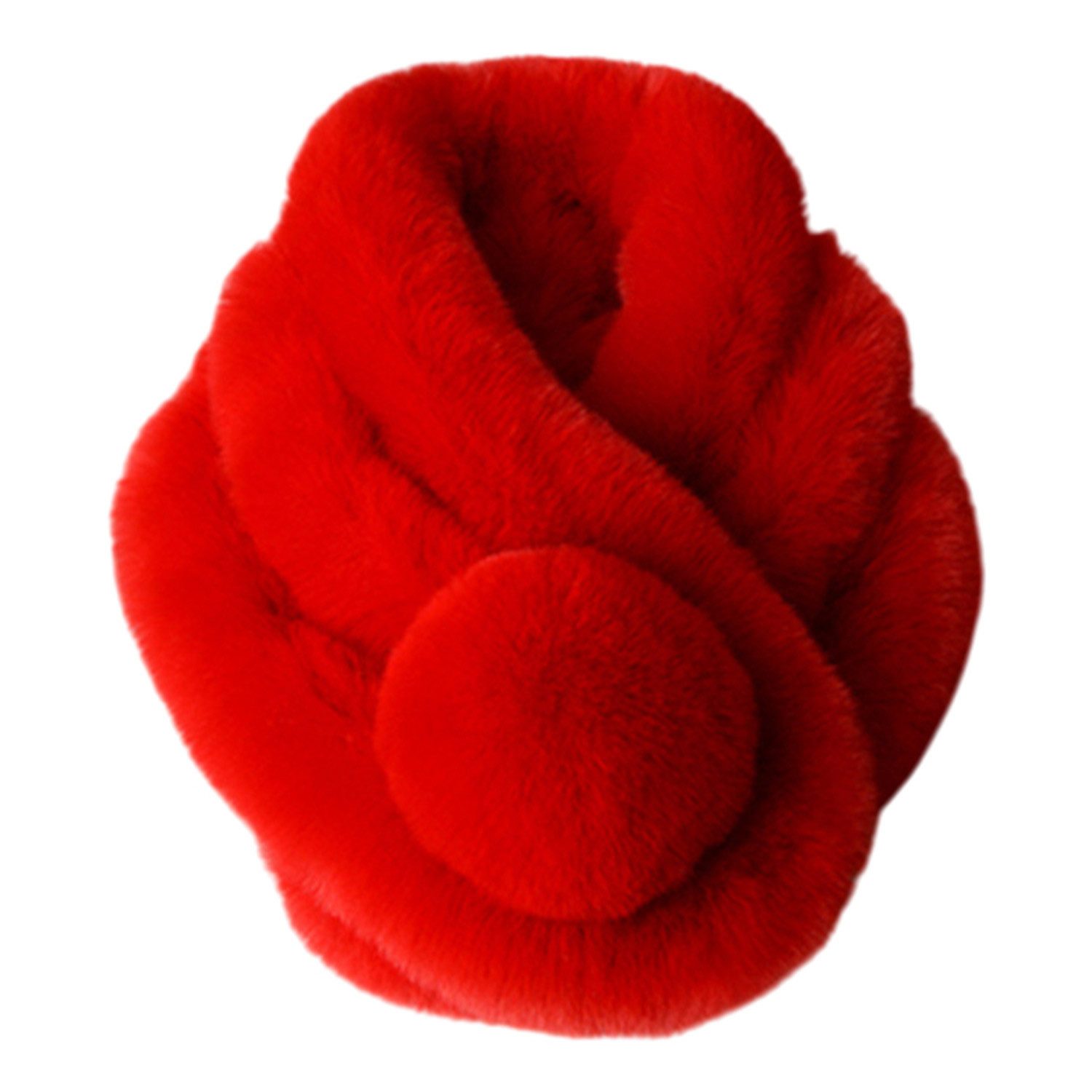 Refttenw Schal Damen Schal Winterschal Pelzkragen mit Bommel aus Kunstpelz, günstig online kaufen