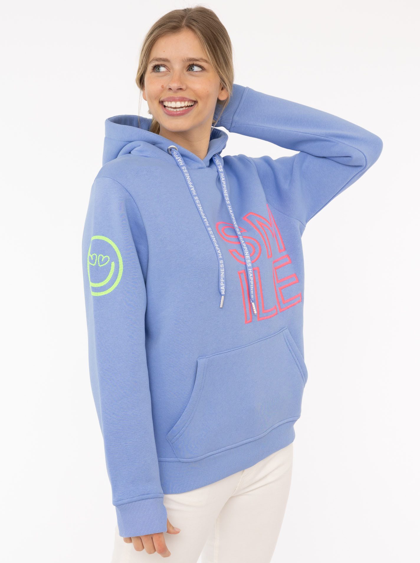 Zwillingsherz Hoodie "Alissa 2.0" mit SMILE Stickerei vorne und hinten günstig online kaufen