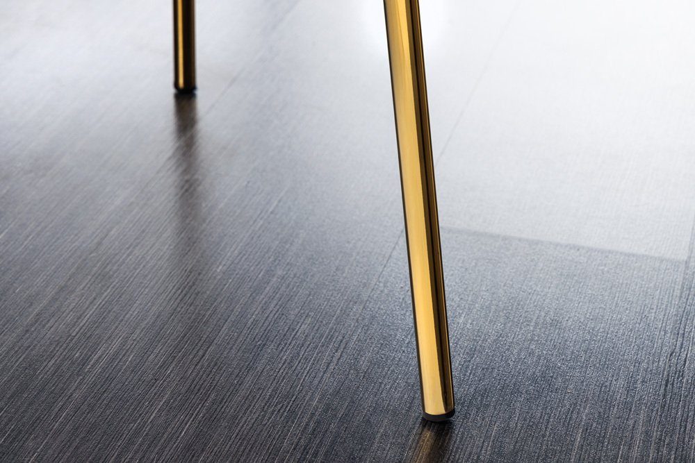 Design Armlehnstuhl · Bouclé mit · St), riess-ambiente Armlehne VOGUE Metall (Einzelartikel, Retro / · gold Esszimmer weiß 1 ·