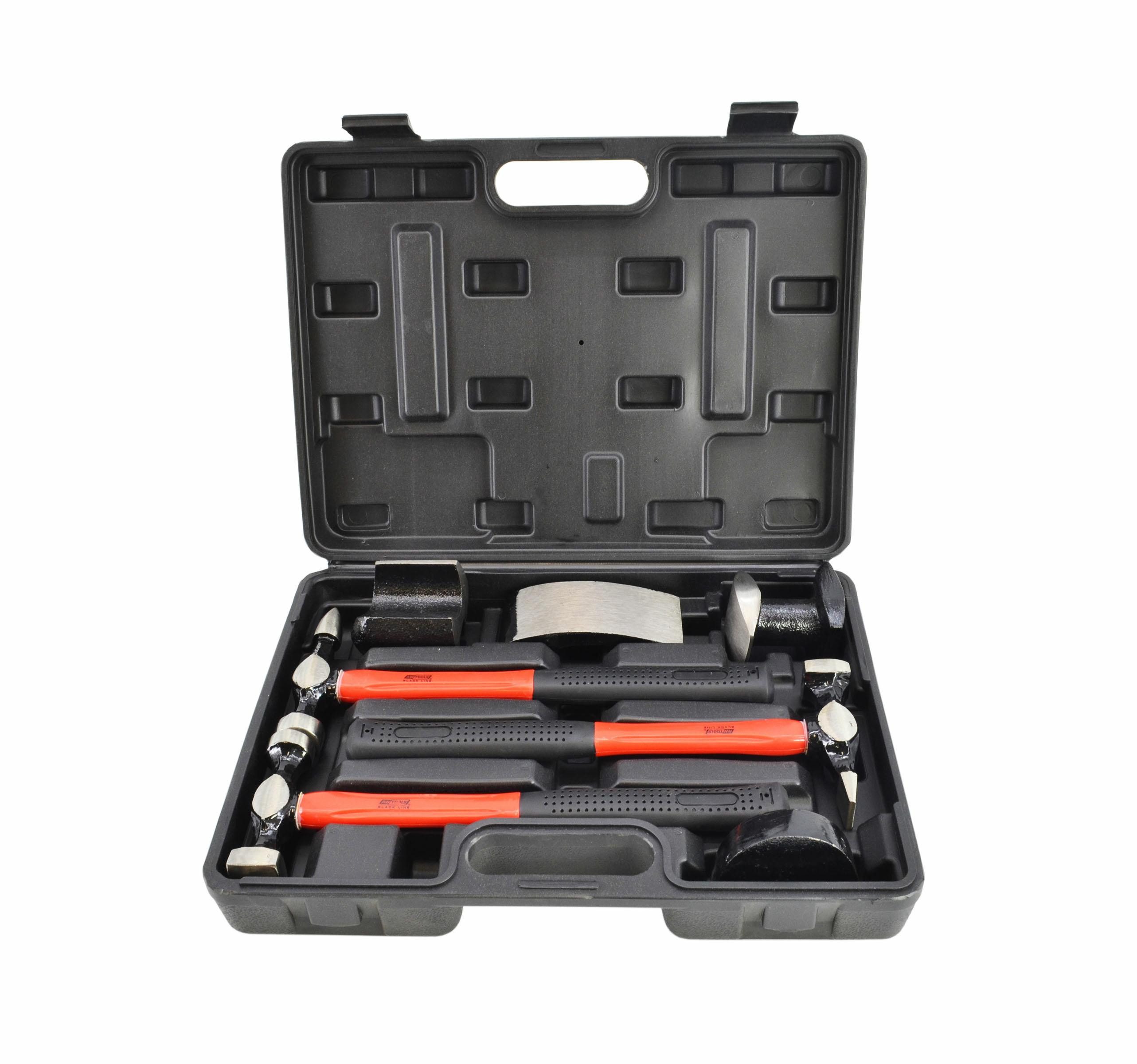 AWTOOLS Hammer Blechhammer-Set AWTOOLS 7-teilig mit Kunststoffkoffer Black Line
