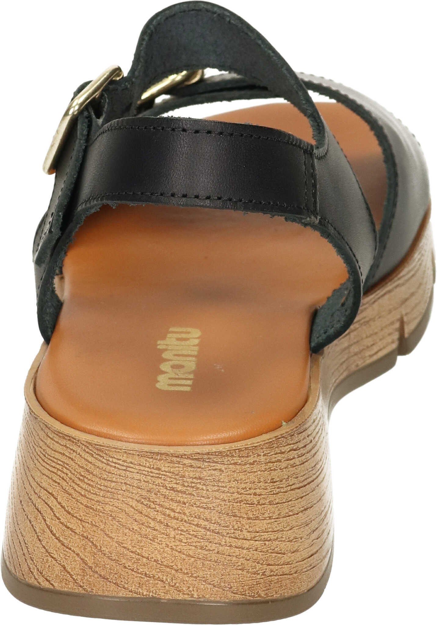 Manitu Sandalen Sandalette schwarz aus echtem Leder