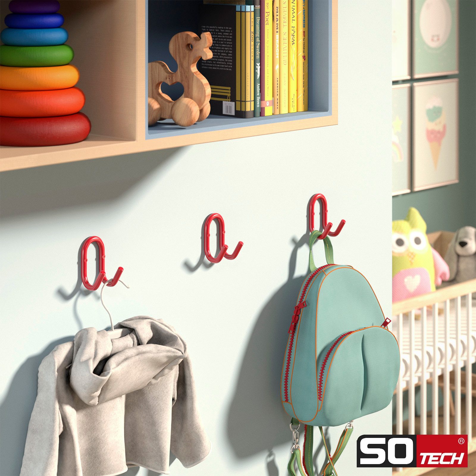 SO-TECH® Kleiderhaken Garderobenhaken FARA Doppelhaken Stahl, (1-St), 88 x günstig online kaufen