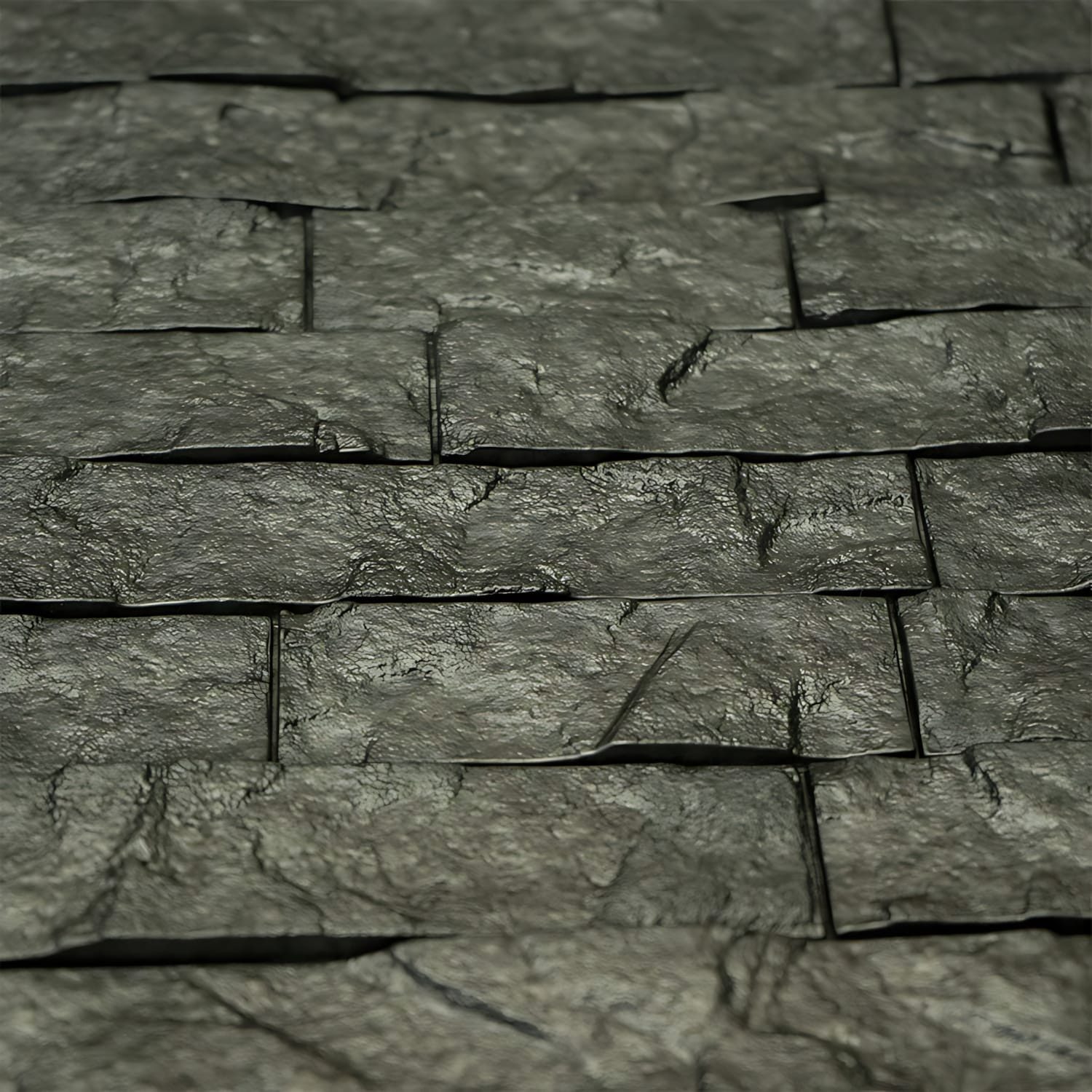 Profhome 3D Wandpaneel 3D 704500 Ledge Stone Portland Cement Dekorpaneel Stein Optik grau 2m2, BxL: 60x61 cm, 0.33 qm, (Wandpaneel-Set, 6-tlg., Wandverkleidung Ledge Stone Portland Cement in Stein Optik) glänzend grau