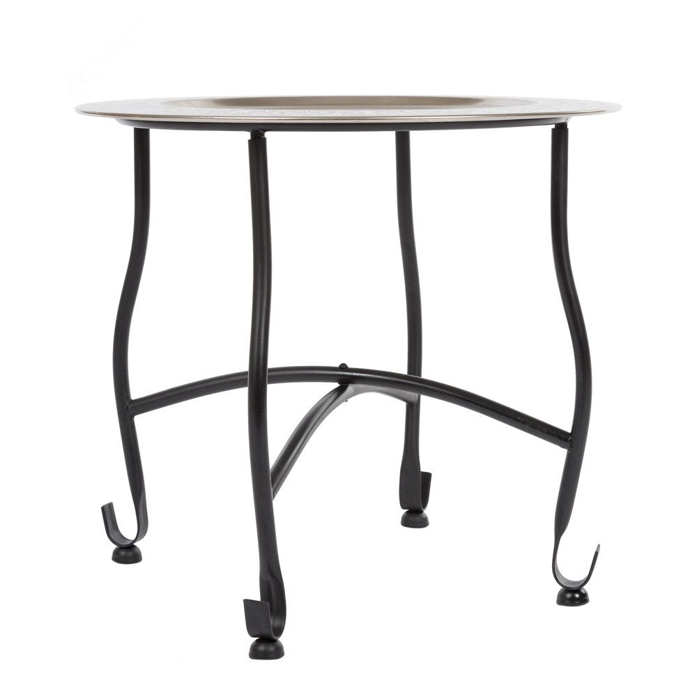 Myflair Möbel & Accessoires Beistelltisch Beistelltisch TEATIME silber schwarz orientalischer Teetisch aus Metal