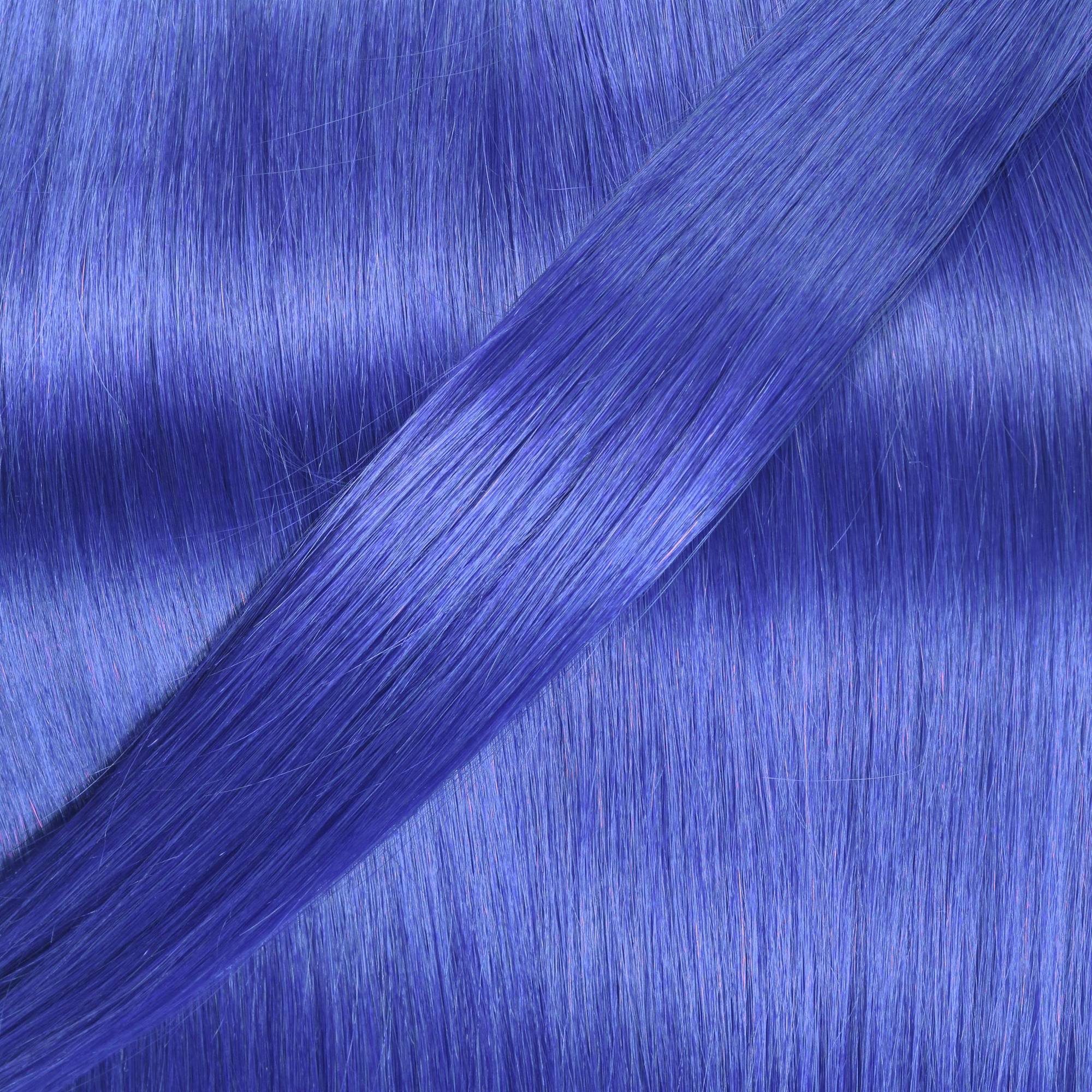 gewellt #Blau 50cm Echthaar-Extension Tape Extensions hair2heart