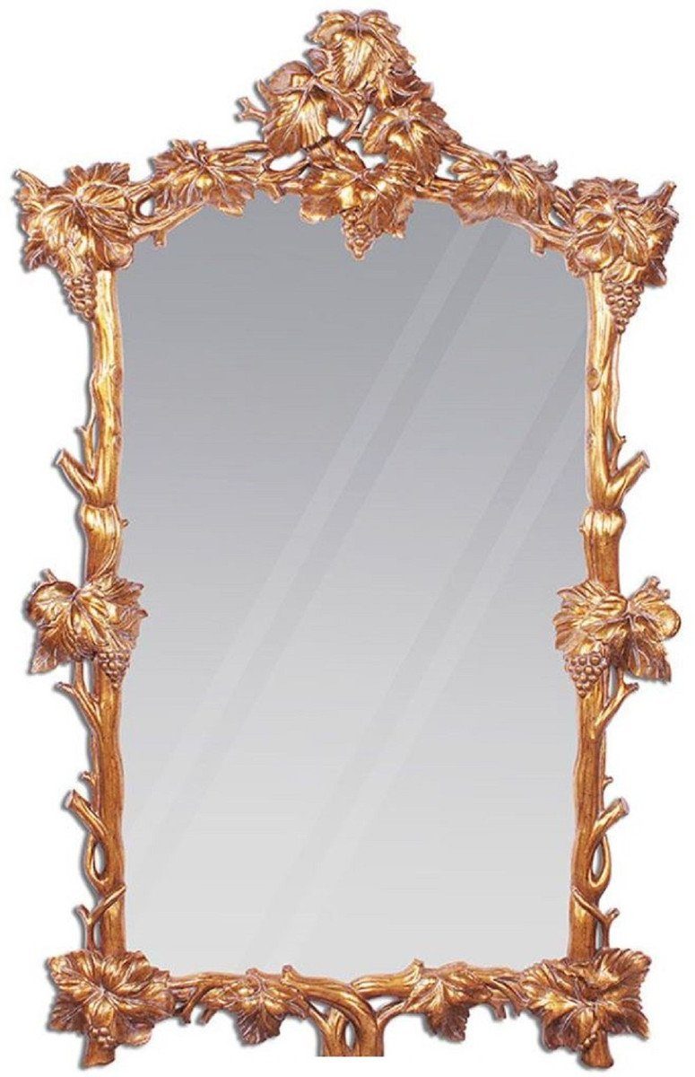 Casa Padrino Barockspiegel Luxus Barock Spiegel Kupferfarben / Gold 100 x 8 x H. 160 cm - Prunkvoller handgeschnitzter Mahagoni Wandspiegel im Barockstil - Garderoben Spiegel - Wohnzimmer Spiegel - Barock Möbel