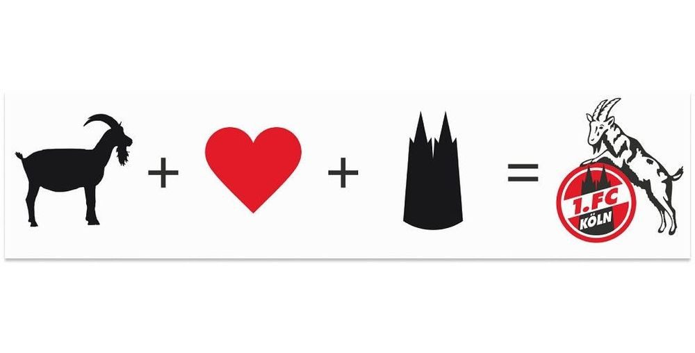 1. FC Köln Aufkleber Aufkleber Hennes, Herz & Dom
