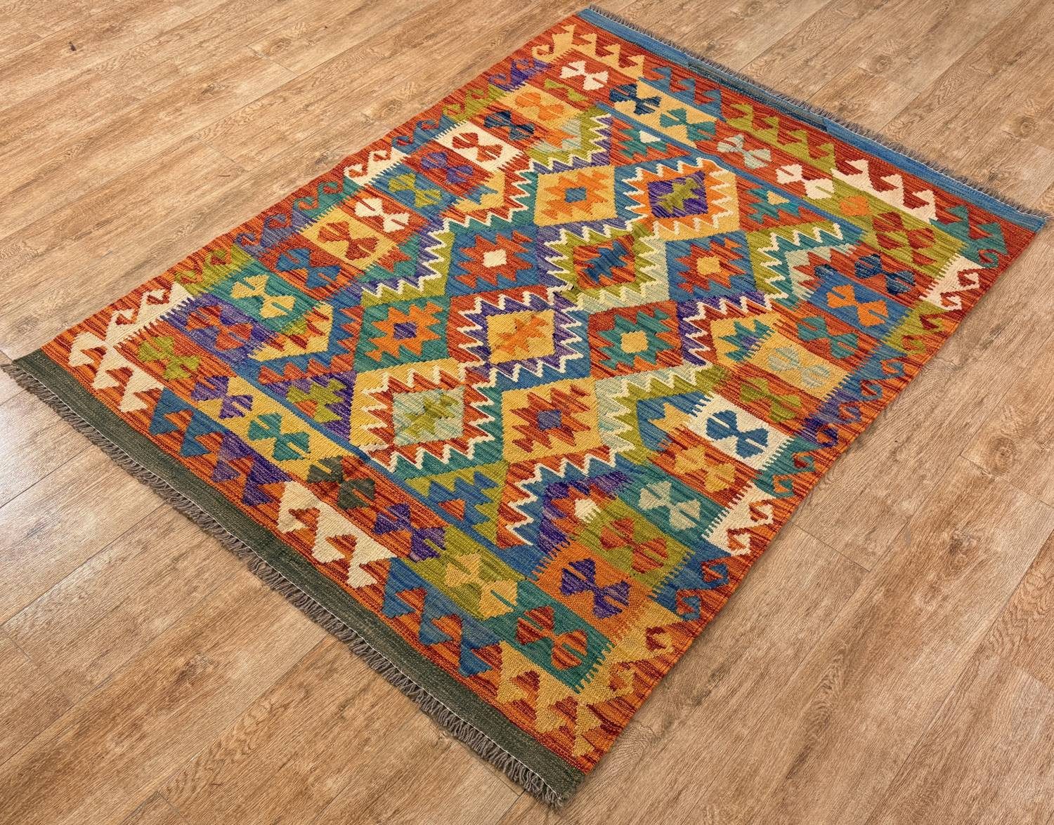 Rug Studios Teppich KELIM ORIGINAL HANDGEARBEITET, Rechteckig, Höhe: 5 mm, Handgefertigt, 130 x 170 cm, Multi